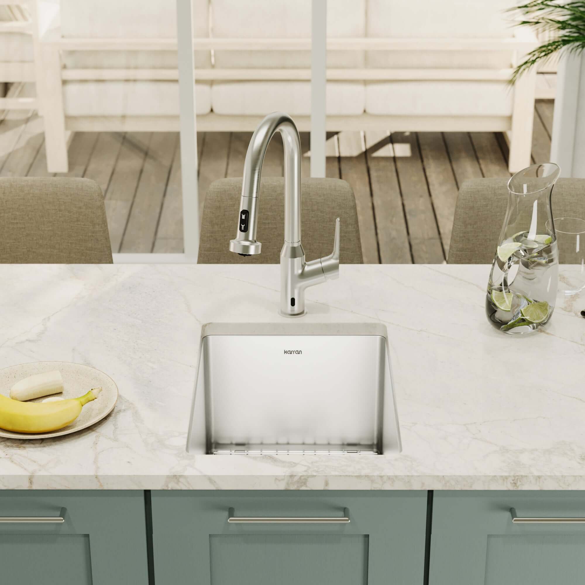 Alternative View of Karran Elite 15" Rectangular Stainless Steel Bar/Prep Sink with Accessories, 16 Gauge, EL-71-PK1