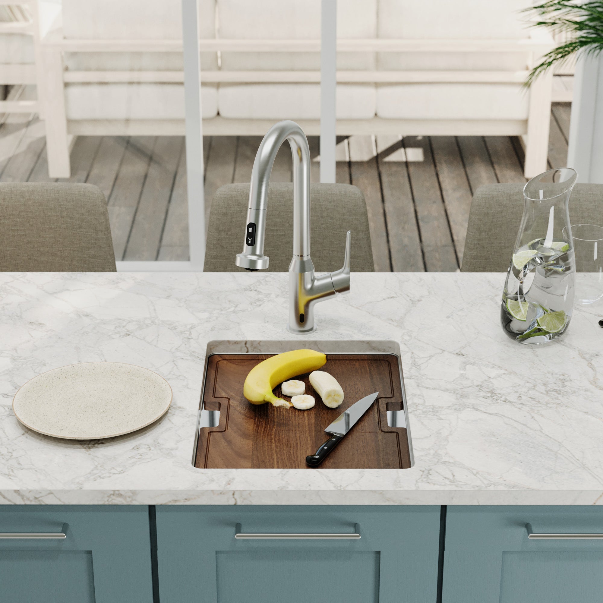 Alternative View of Karran Elite Workstation 15" Undermount Stainless Steel Workstation Kitchen Sink with Accessories, 16 Gauge, WS-31-PK1