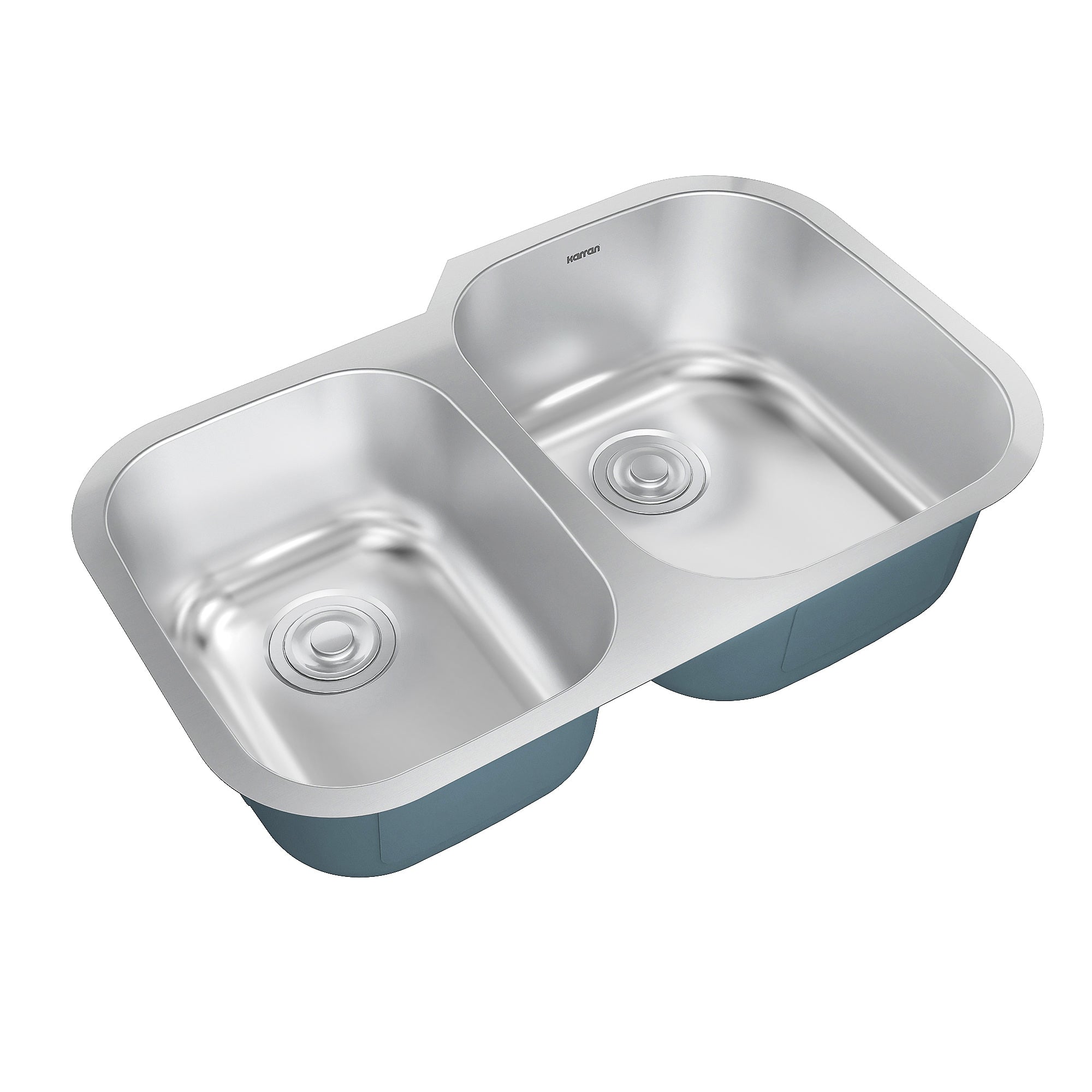 Alternate Image for Karran Profile 32" Undermount Stainless Steel Kitchen Sink with Accessories, 40/60 Double Bowl, 18 Gauge, PRU33L-PK1