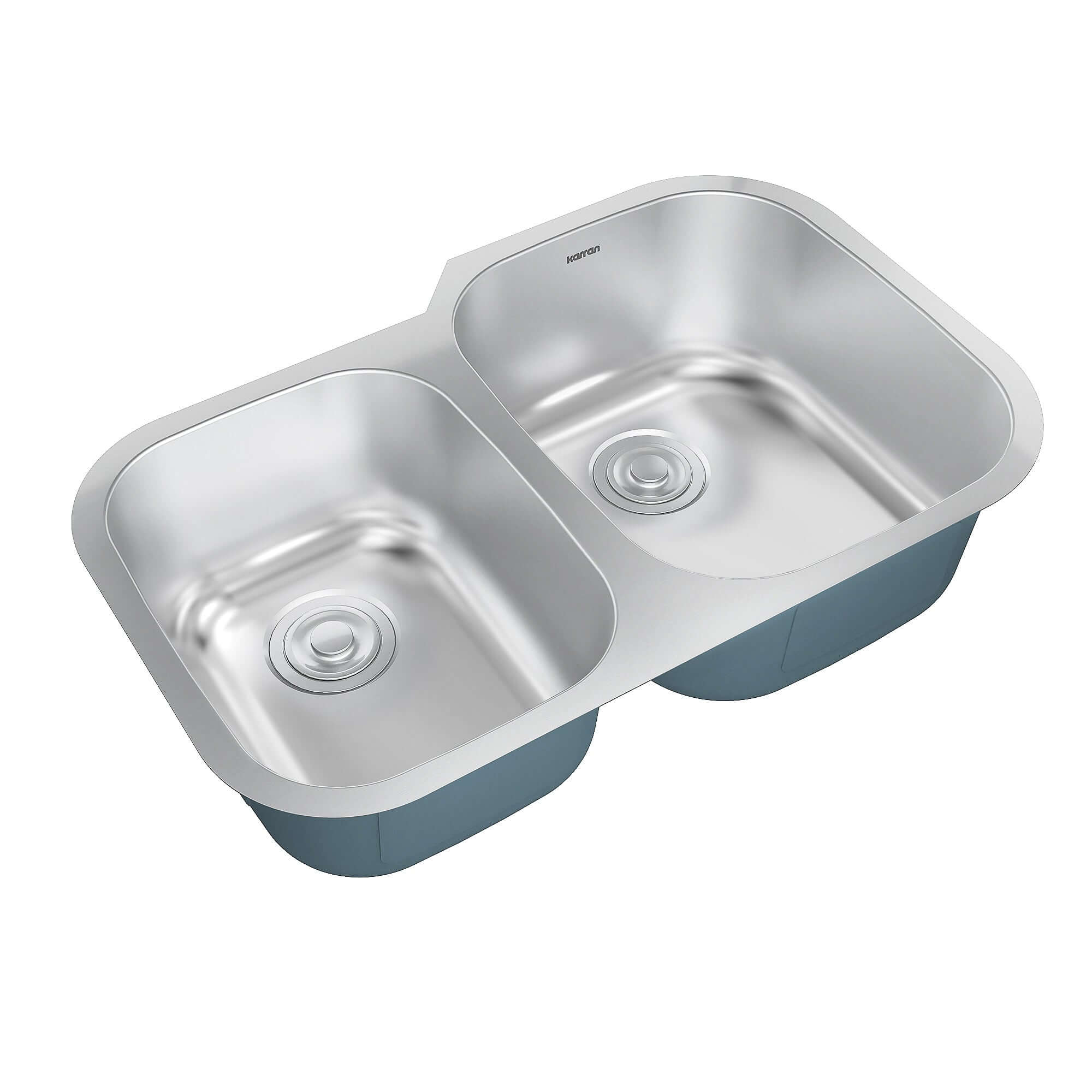 Alternate Image for Karran Profile 32" Undermount Stainless Steel Kitchen Sink with Accessories, 40/60 Double Bowl, 18 Gauge, PRU33L-PK1