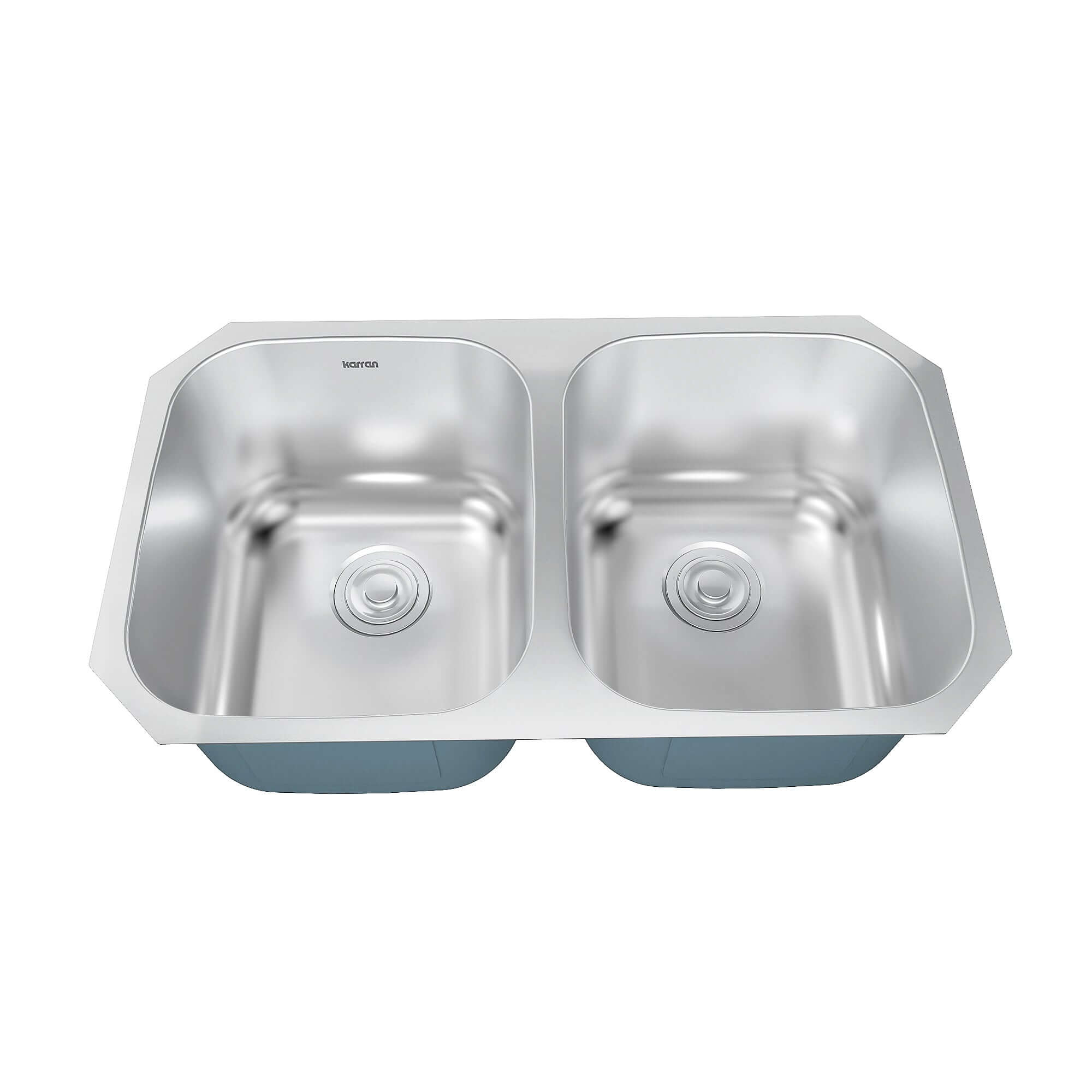 Alternate Image for Karran Profile 32" Undermount Stainless Steel Kitchen Sink with Accessories, 50/50 Double Bowl, 18 Gauge, PRU31-PK1