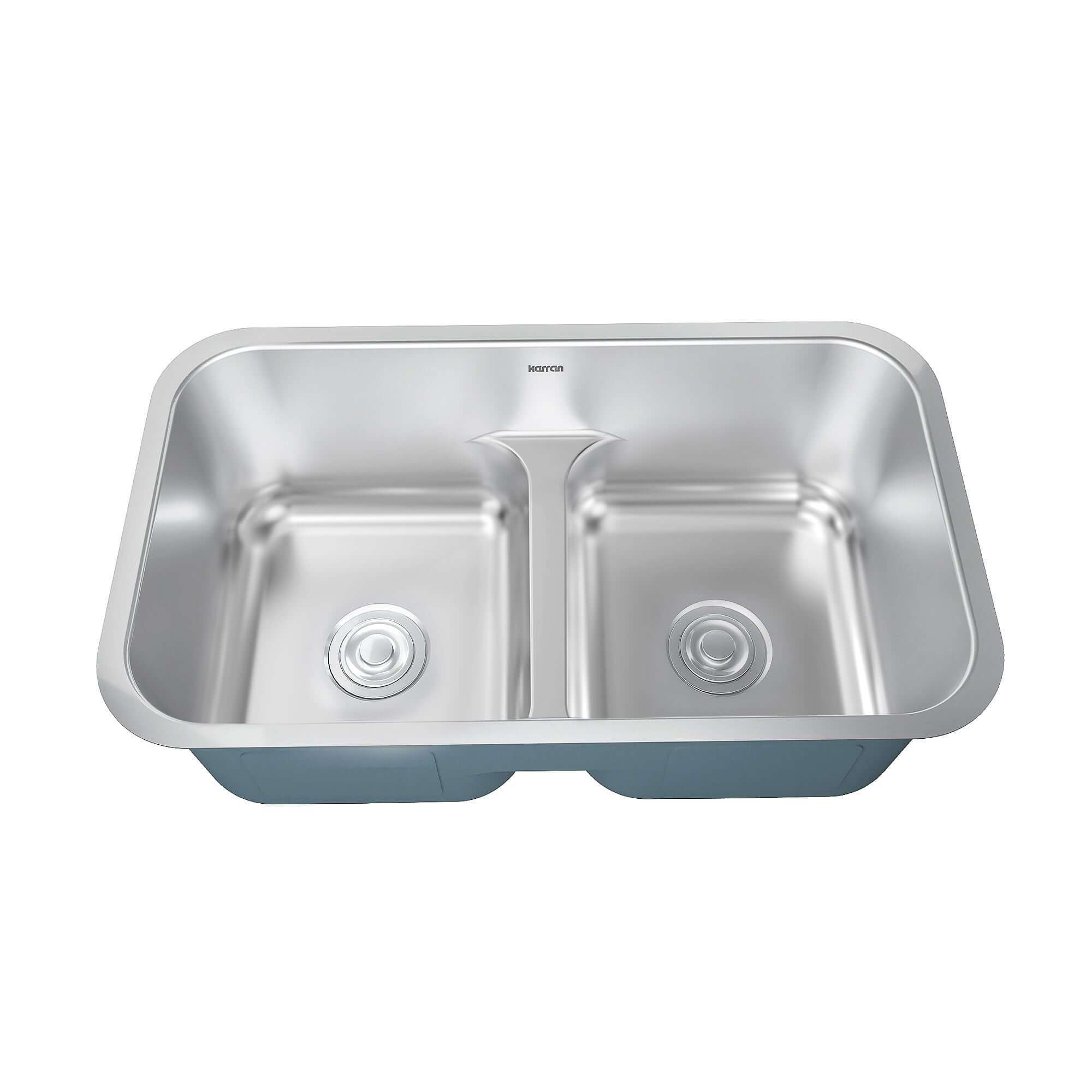 Alternate Image for Karran Profile 32" Undermount Stainless Steel Kitchen Sink with Accessories, 50/50 Double Bowl, 18 Gauge, PRU32-PK1