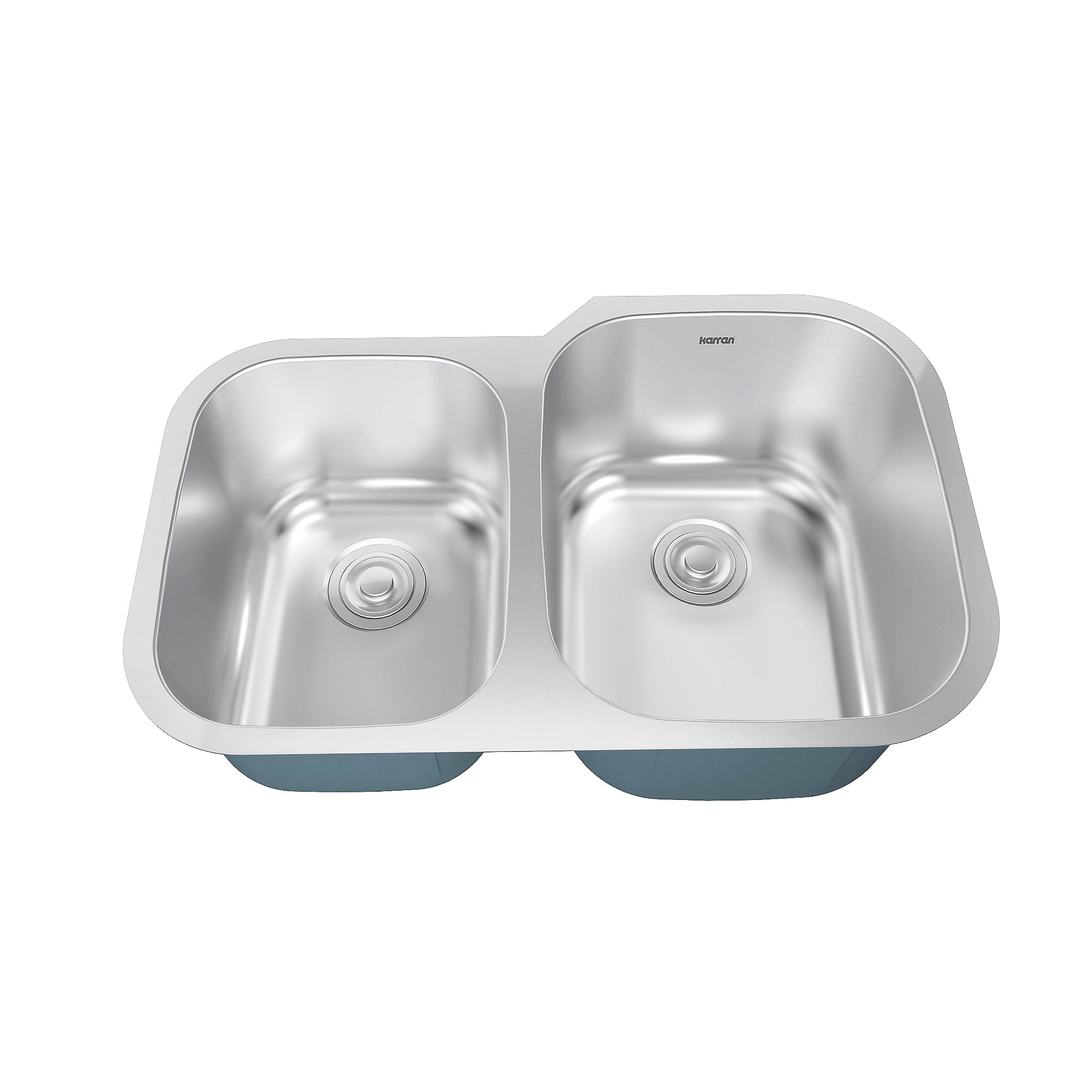 Alternate Image for Karran Profile 32" Undermount Stainless Steel Kitchen Sink with Accessories, 40/60 Double Bowl, 18 Gauge, PRU33L-PK1