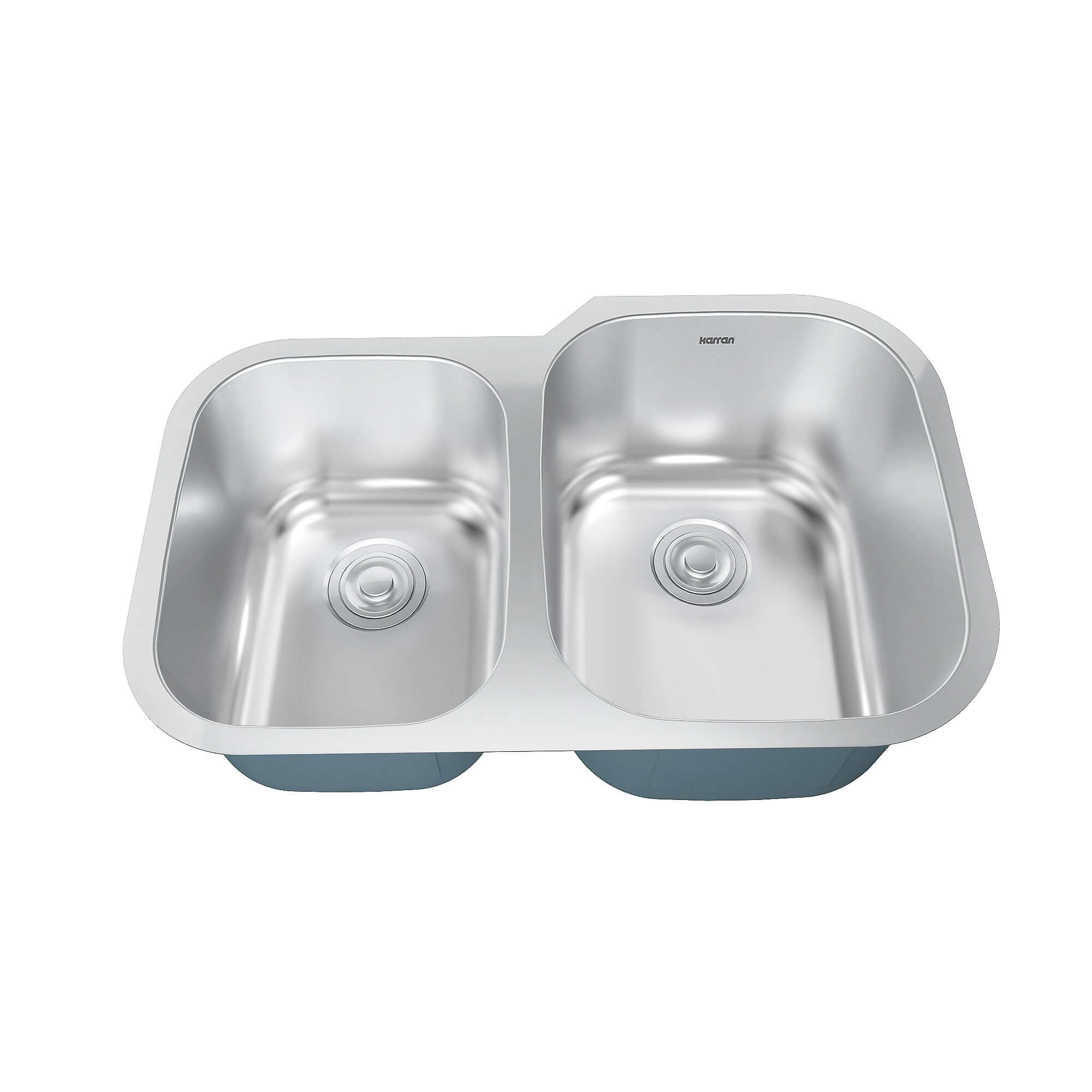 Alternate Image for Karran Profile 32" Undermount Stainless Steel Kitchen Sink with Accessories, 40/60 Double Bowl, 18 Gauge, PRU33L-PK1