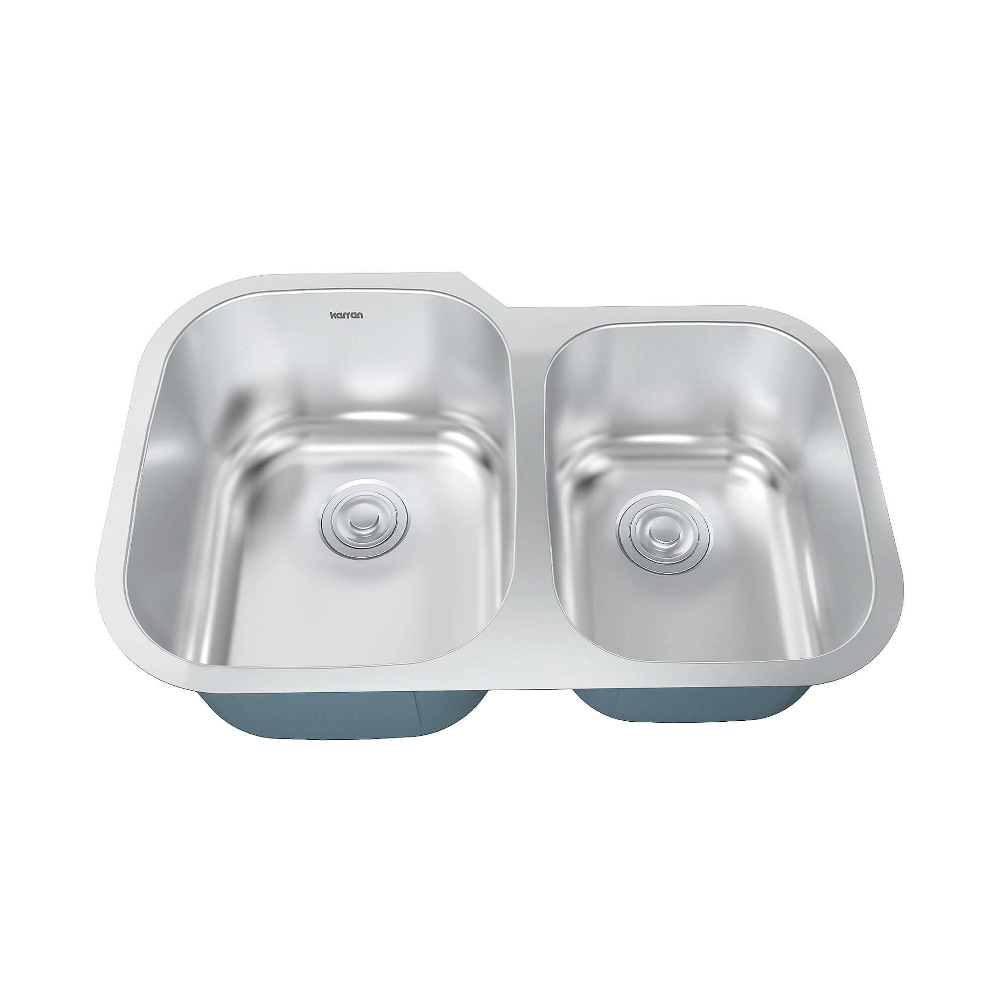 Alternate Image for Karran Profile 32" Undermount Stainless Steel Kitchen Sink with Accessories, 60/40 Double Bowl, 18 Gauge, PRU33R-PK1