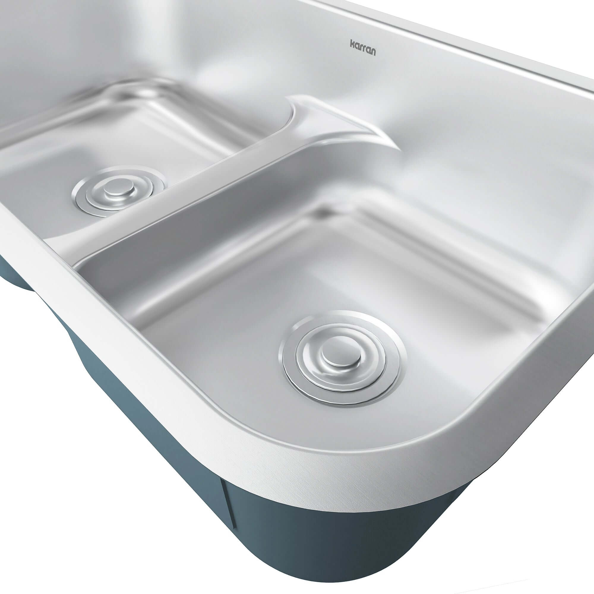Alternate Image for Karran Profile 32" Undermount Stainless Steel Kitchen Sink with Accessories, 50/50 Double Bowl, 18 Gauge, PRU32-PK1