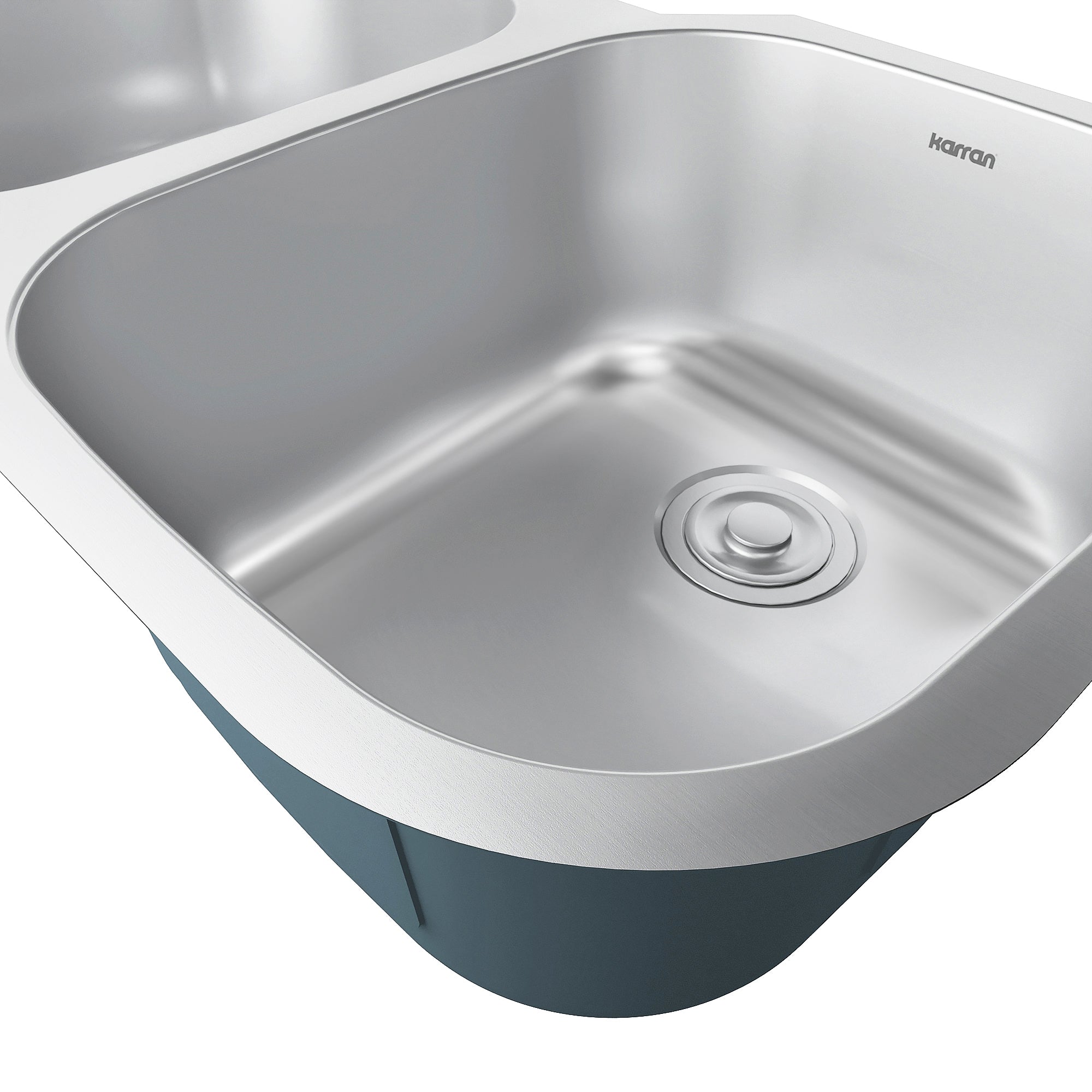Alternate Image for Karran Profile 32" Undermount Stainless Steel Kitchen Sink with Accessories, 40/60 Double Bowl, 18 Gauge, PRU33L-PK1