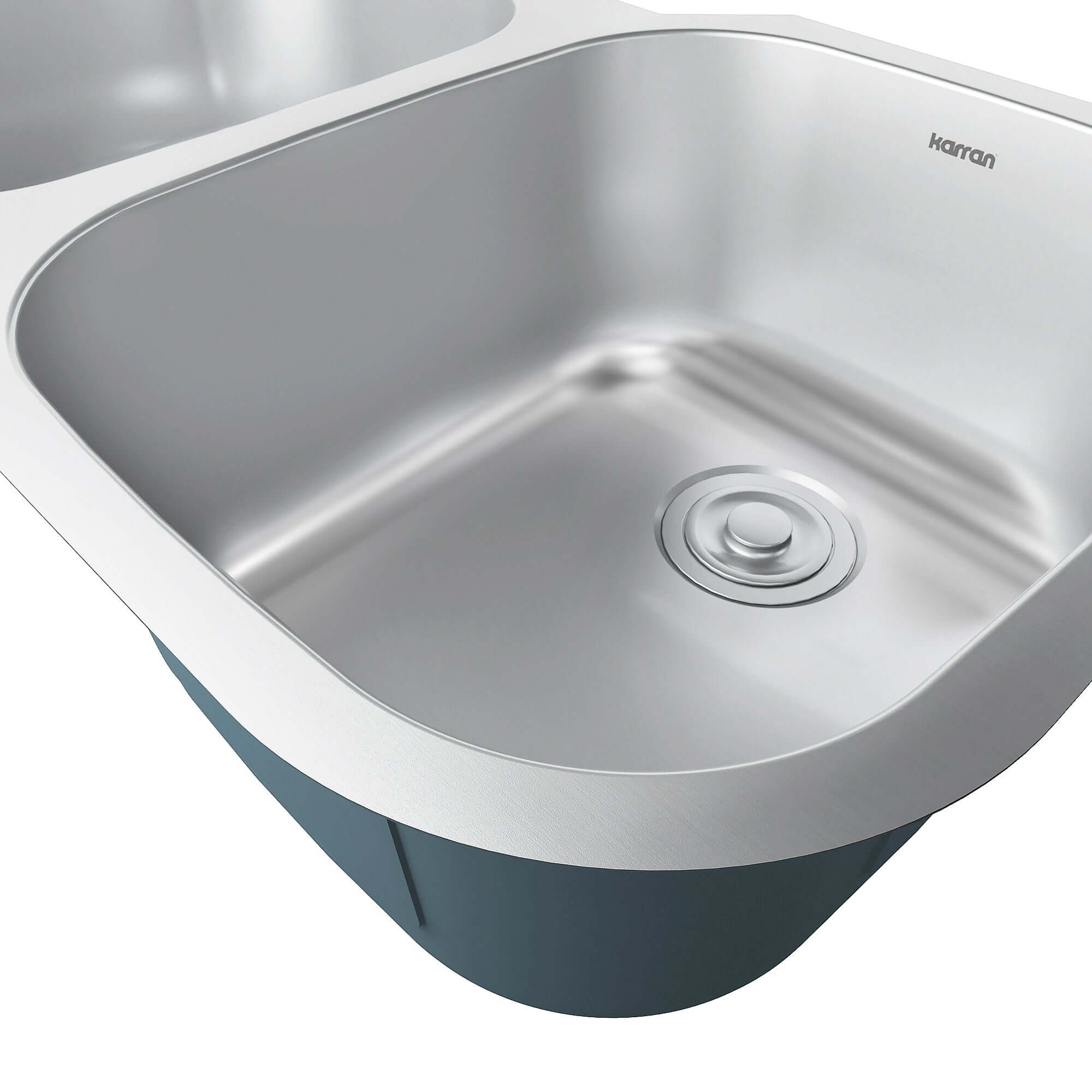 Alternate Image for Karran Profile 32" Undermount Stainless Steel Kitchen Sink with Accessories, 40/60 Double Bowl, 18 Gauge, PRU33L-PK1