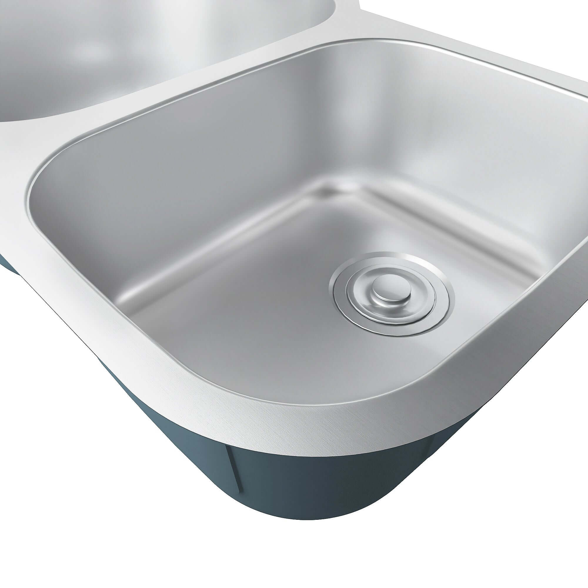 Alternate Image for Karran Profile 32" Undermount Stainless Steel Kitchen Sink with Accessories, 60/40 Double Bowl, 18 Gauge, PRU33R-PK1