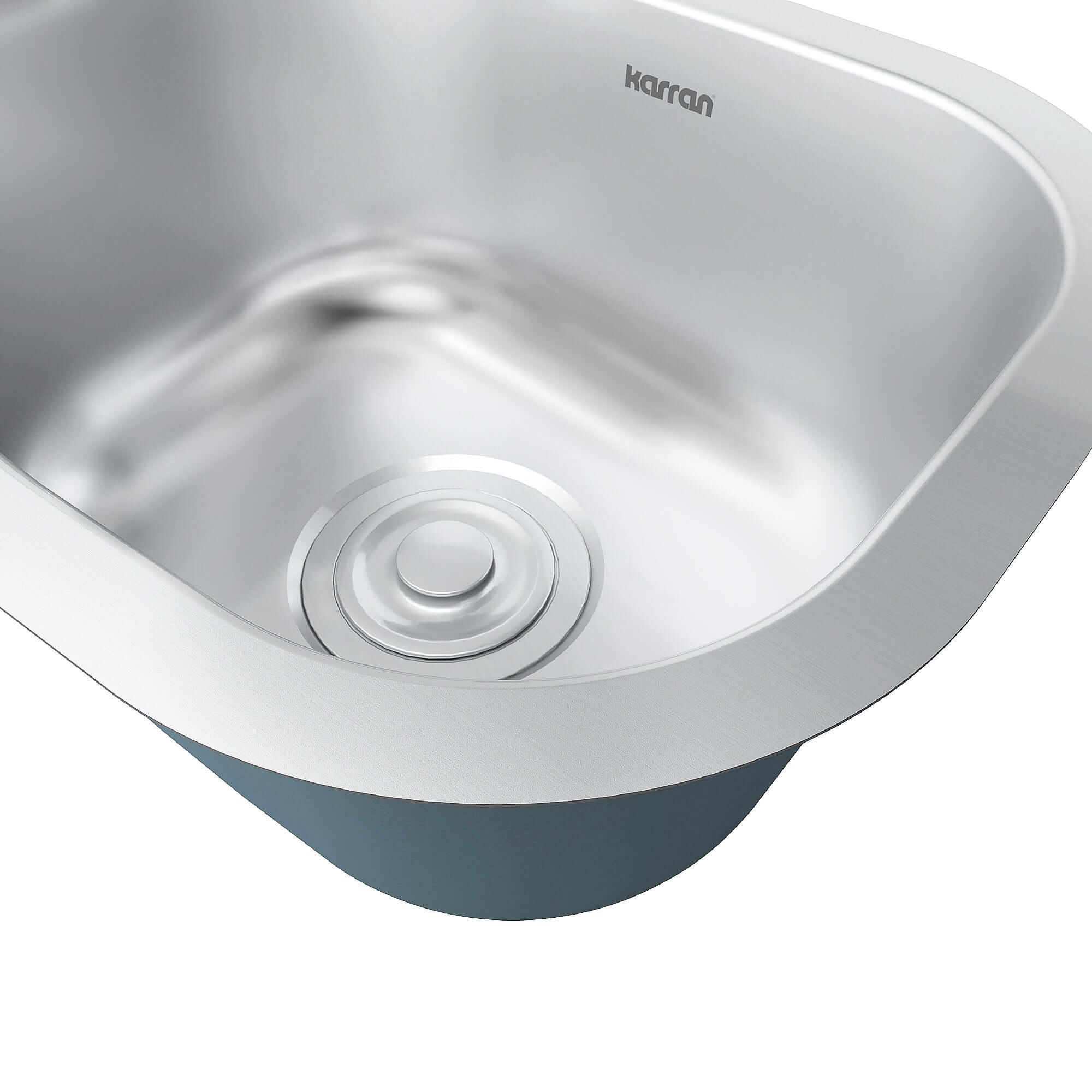 Alternate Image for Karran Profile 15" Undermount Stainless Steel Kitchen Sink with Accessories, 18 Gauge, PRU39-PK1