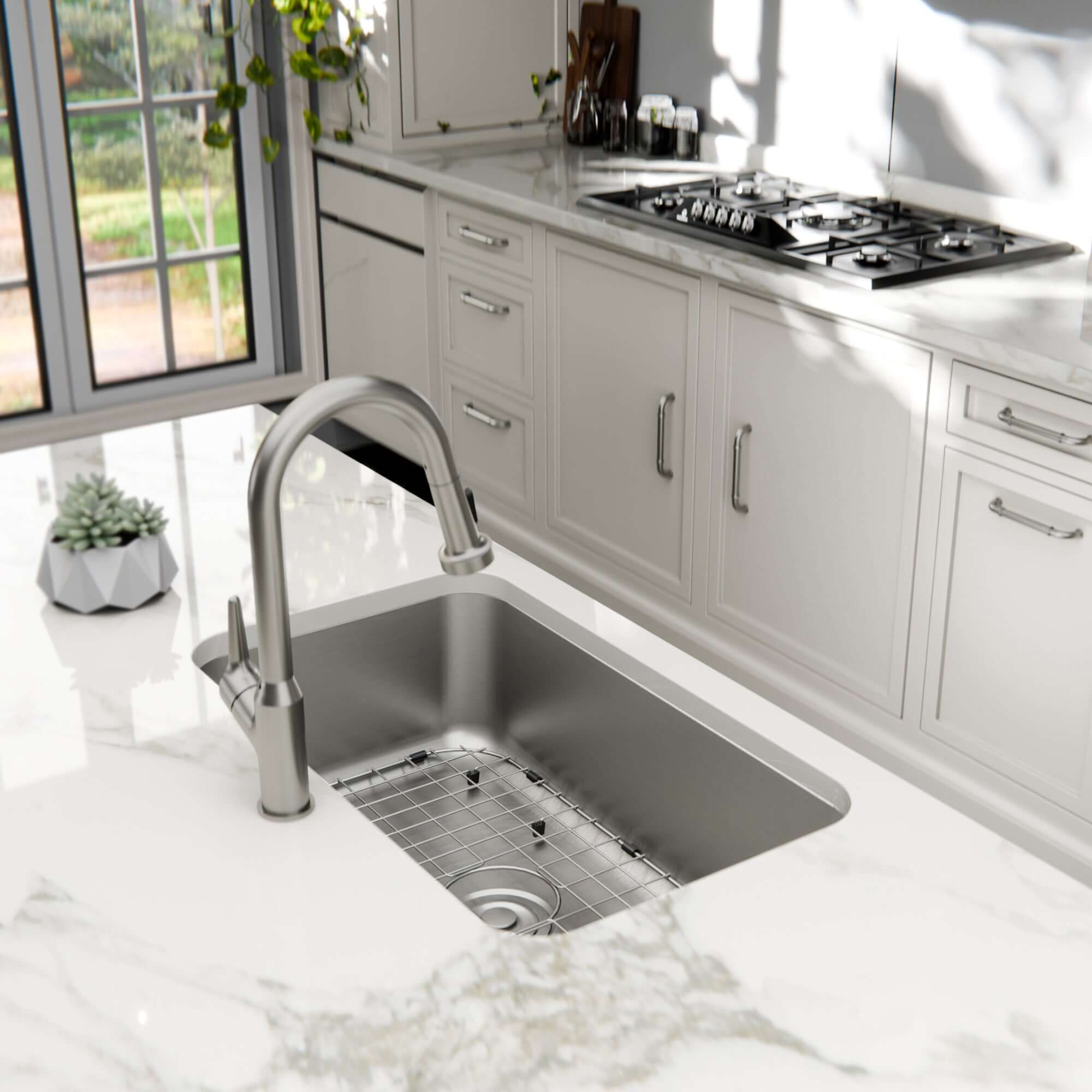 Alternate Image for Karran Profile 30" Undermount Stainless Steel Kitchen Sink with Accessories, 18 Gauge, PRU35-PK1
