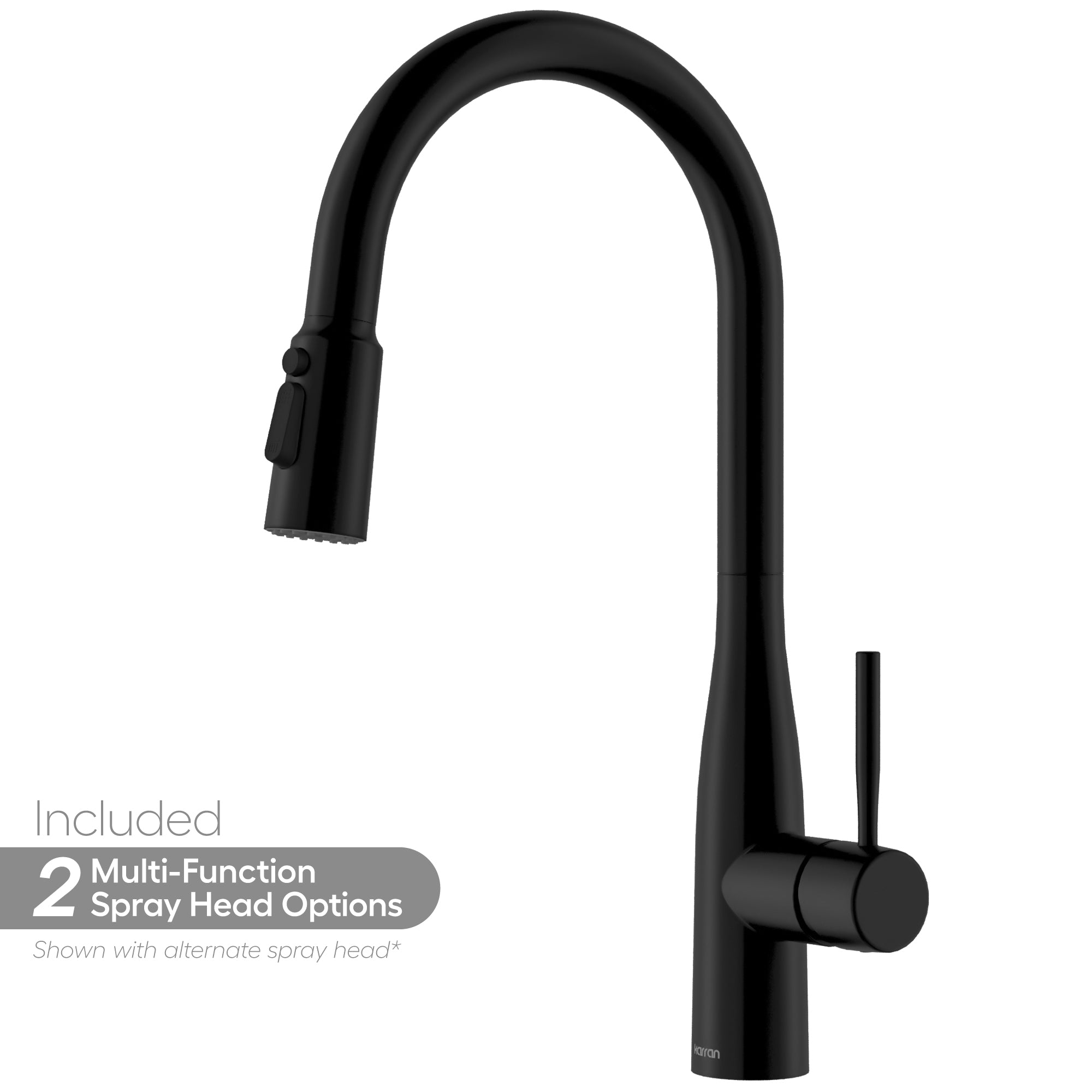 Karran Faraday 1.8 GPM Single Lever Lead-free Brass ADA Kitchen Faucet, Pull-Down, Matte Black, KKF750MB