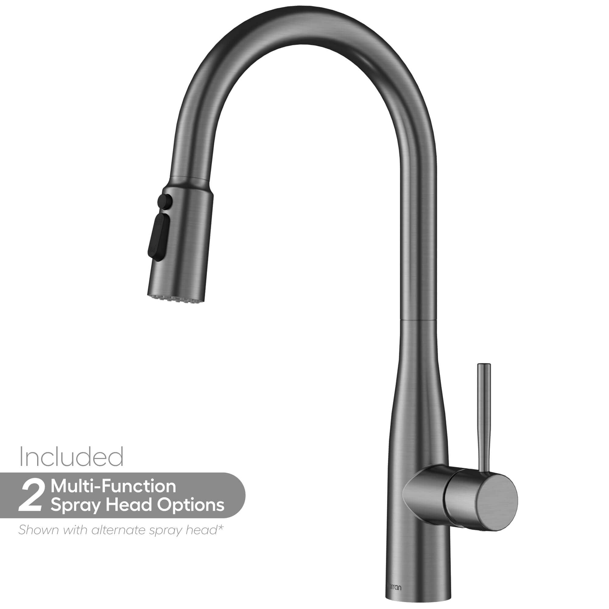 Alternative View of Karran Faraday 1.8 GPM Single Lever Lead-free Brass ADA Kitchen Faucet, Pull-Down, Spot-Free Gunmetal Grey, KKF750SFGG