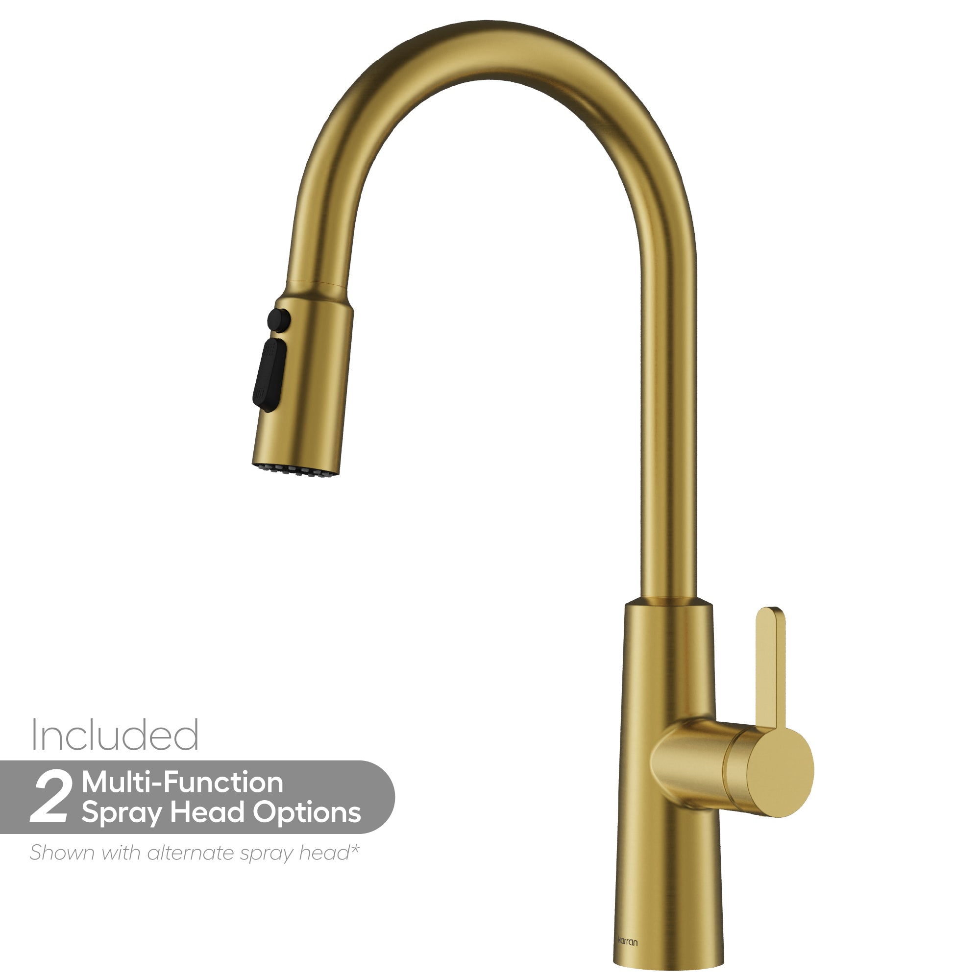 Karran Elmsworth 1.8 GPM Single Lever Lead-free Brass ADA Kitchen Faucet, Pull-Down, Spot-Free Brushed Gold, KKF760SFBG