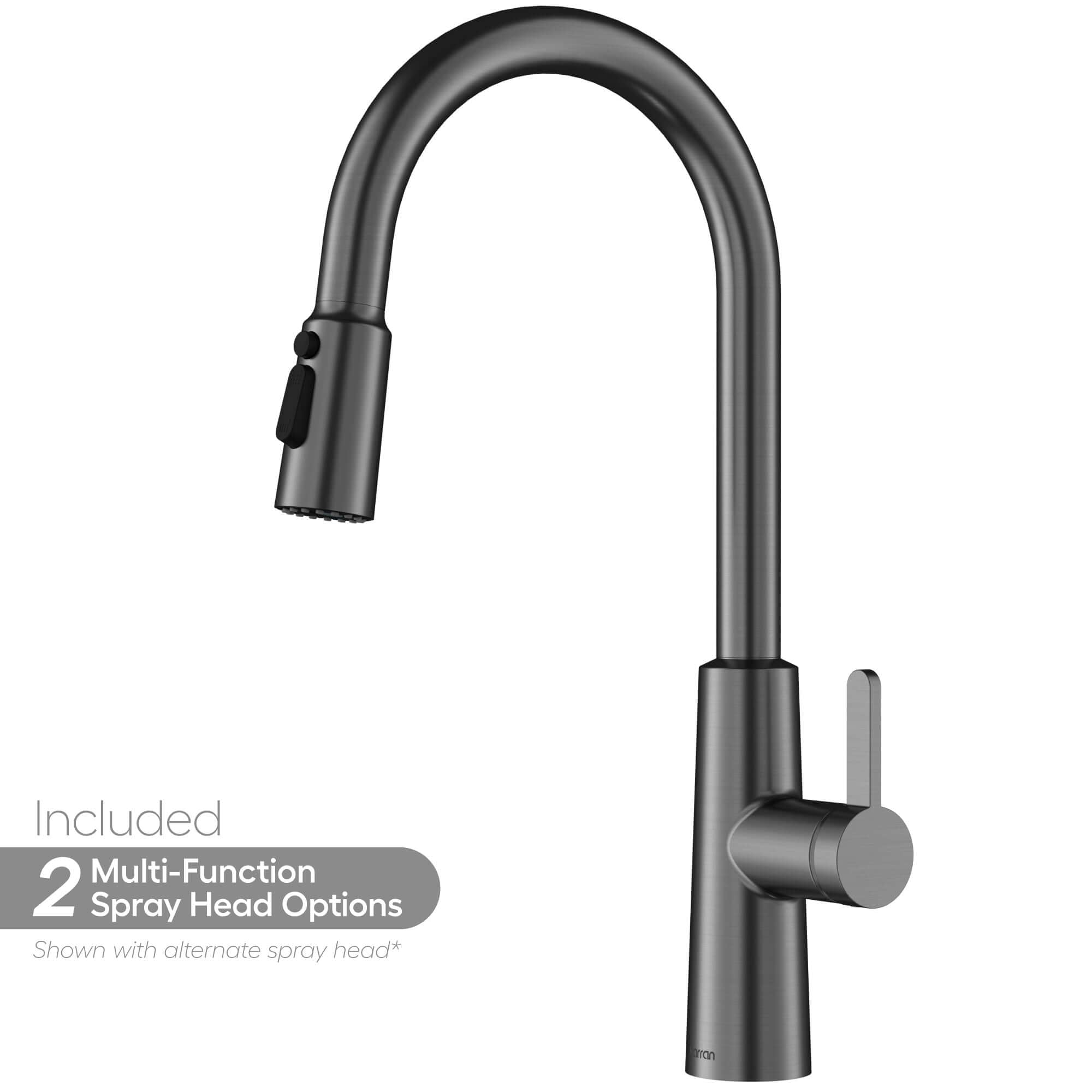Alternative View of Karran Elmsworth 1.8 GPM Single Lever Lead-free Brass ADA Kitchen Faucet, Pull-Down, Spot-Free Gunmetal Grey, KKF760SFGG