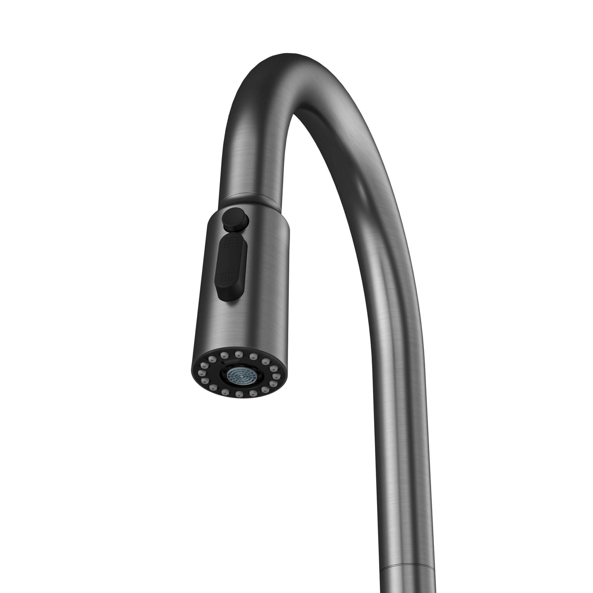 Alternative View of Karran Faraday 1.8 GPM Single Lever Lead-free Brass ADA Kitchen Faucet, Pull-Down, Spot-Free Gunmetal Grey, KKF750SFGG