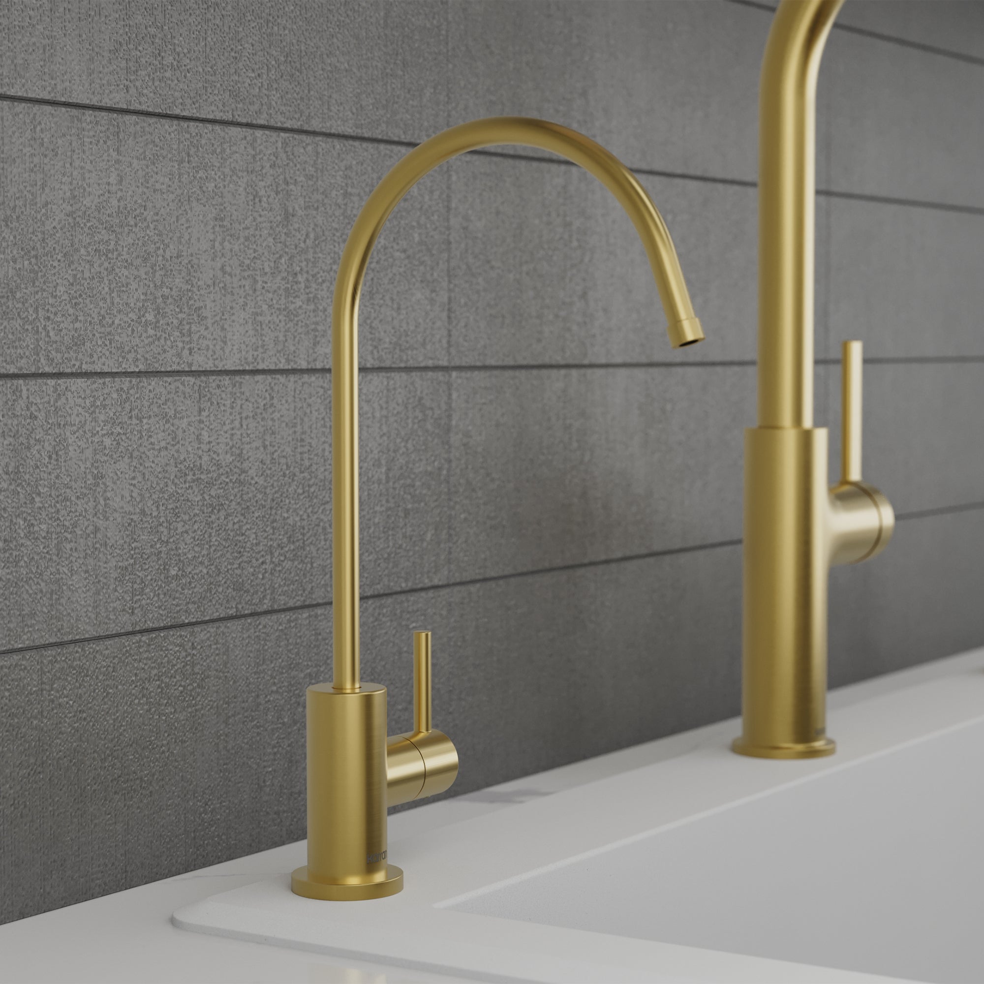 Karran Kestrel 1 GPM Single Lever Lead-free Brass ADA Beverage Faucet, Spot-Free Brushed Gold, KKF800SFBG