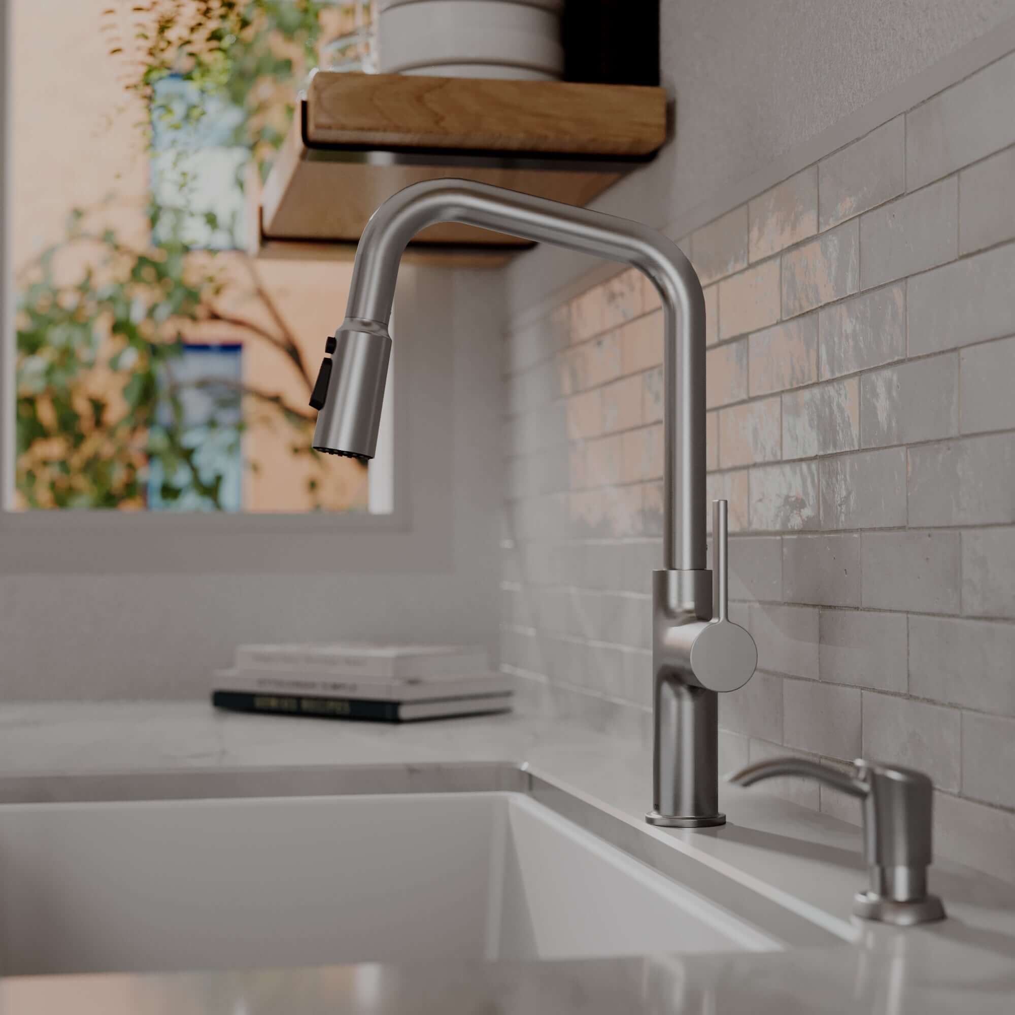 Karran Stalbridge 1.8 GPM Single Lever Lead-free Brass ADA Kitchen Faucet, Pull-Down, Spot Free Stainless Steel, KKF710SFSS