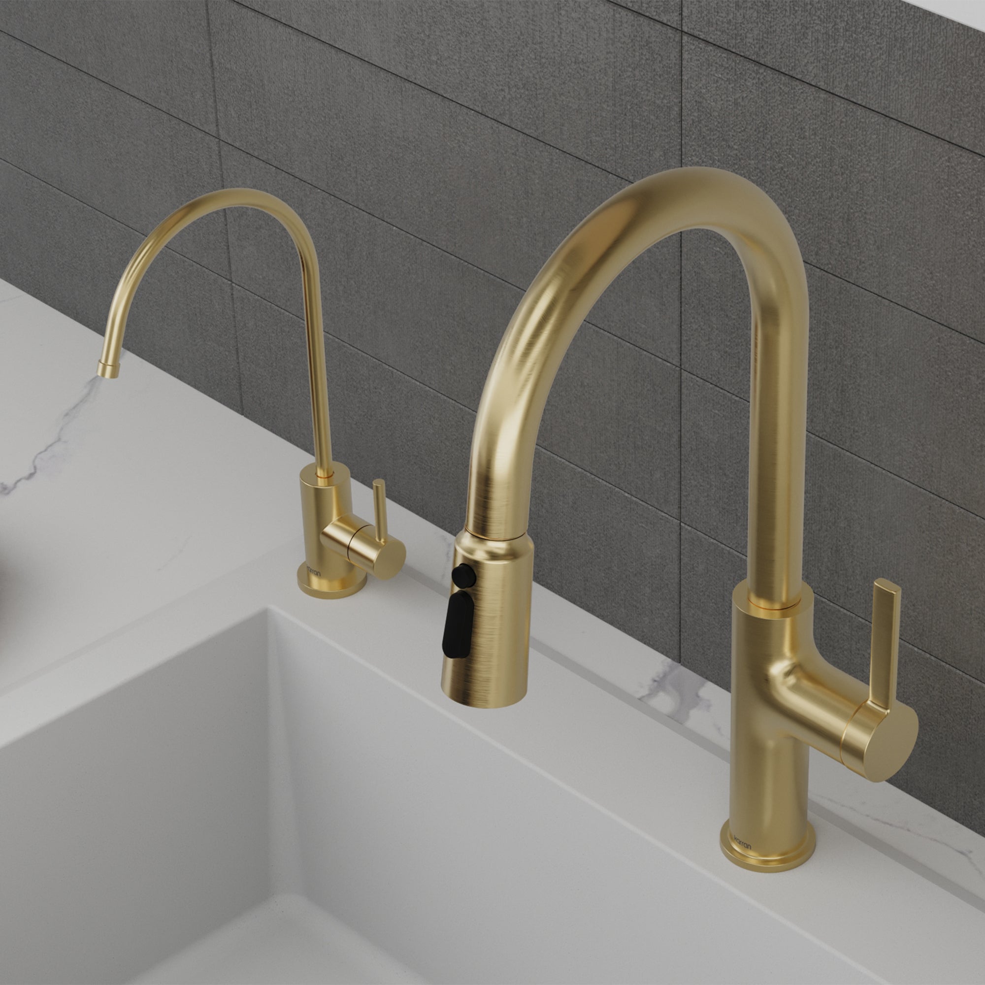Karran Kestrel 1 GPM Single Lever Lead-free Brass ADA Beverage Faucet, Spot-Free Champagne Bronze, KKF800SFCB