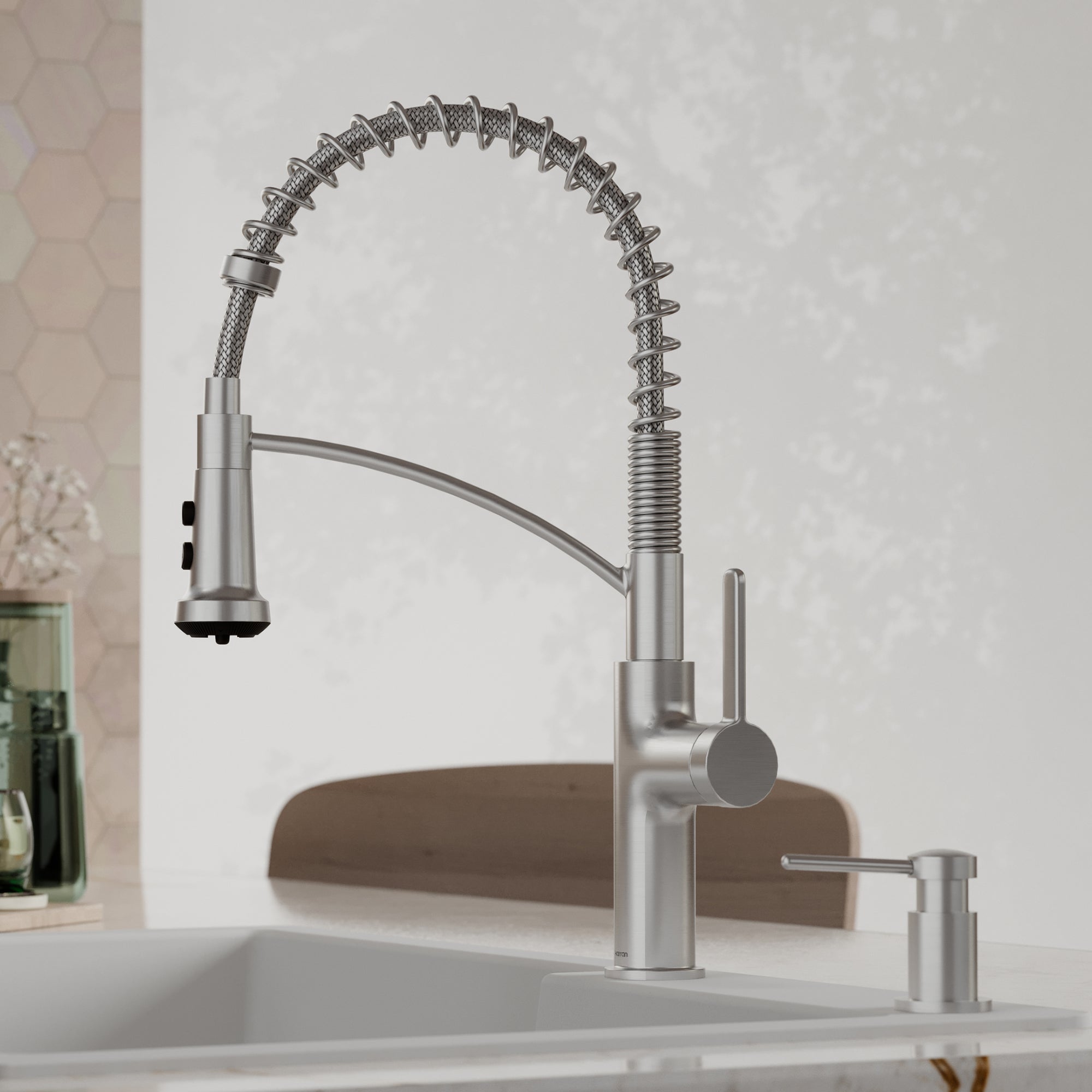 Alternative View of Karran Scottsdale 1.8 GPM Single Lever Lead-free Brass ADA Kitchen Faucet, Pull-Down, Spot Free Stainless Steel, KKF740SFSS