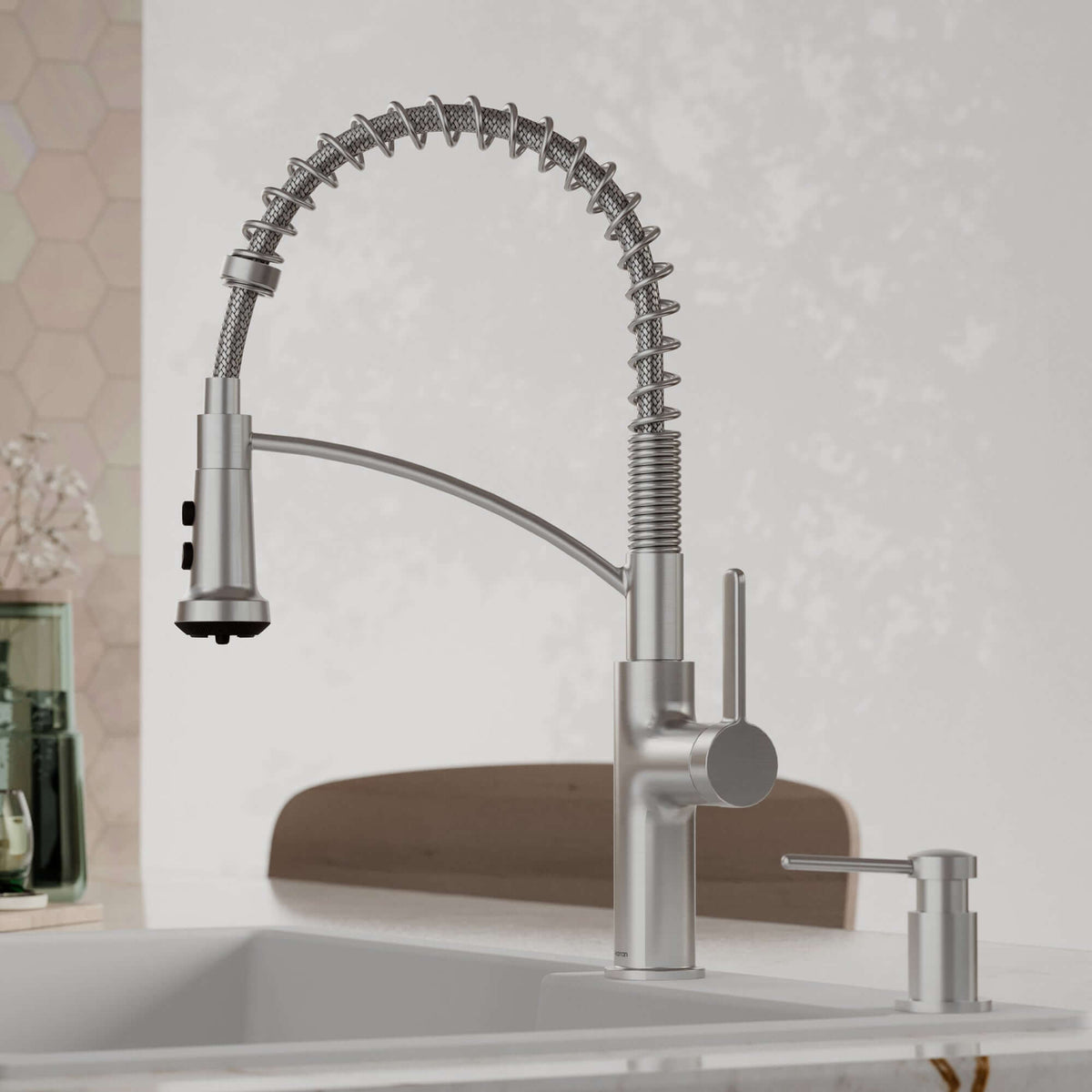 Alternative View of Karran Scottsdale 1.8 GPM Single Lever Lead-free Brass ADA Kitchen Faucet, Pull-Down, Spot Free Stainless Steel, KKF740SFSS