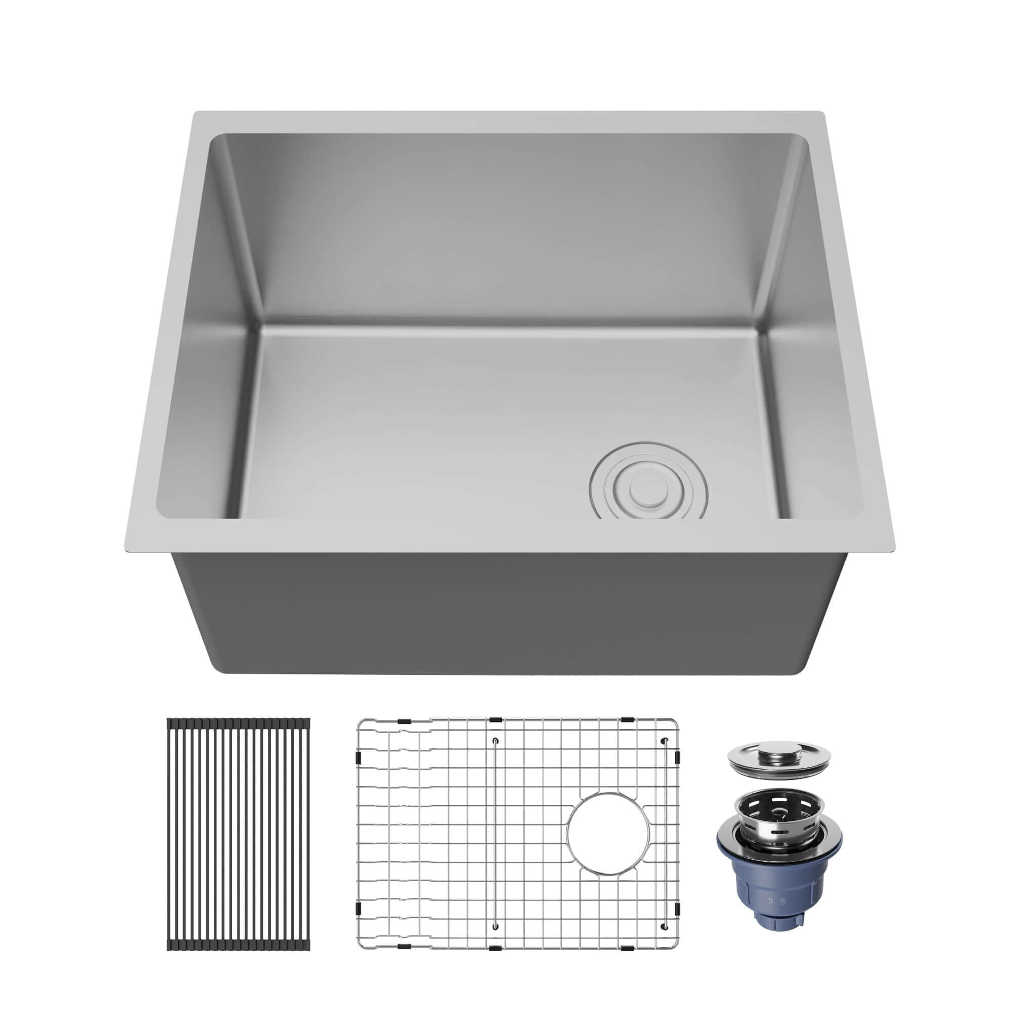 Alternate Image for Karran Fusion 23" Undermount Stainless Steel ADA Kitchen Sink with Accessories, 16 Gauge, UUMSB2331-12PK1