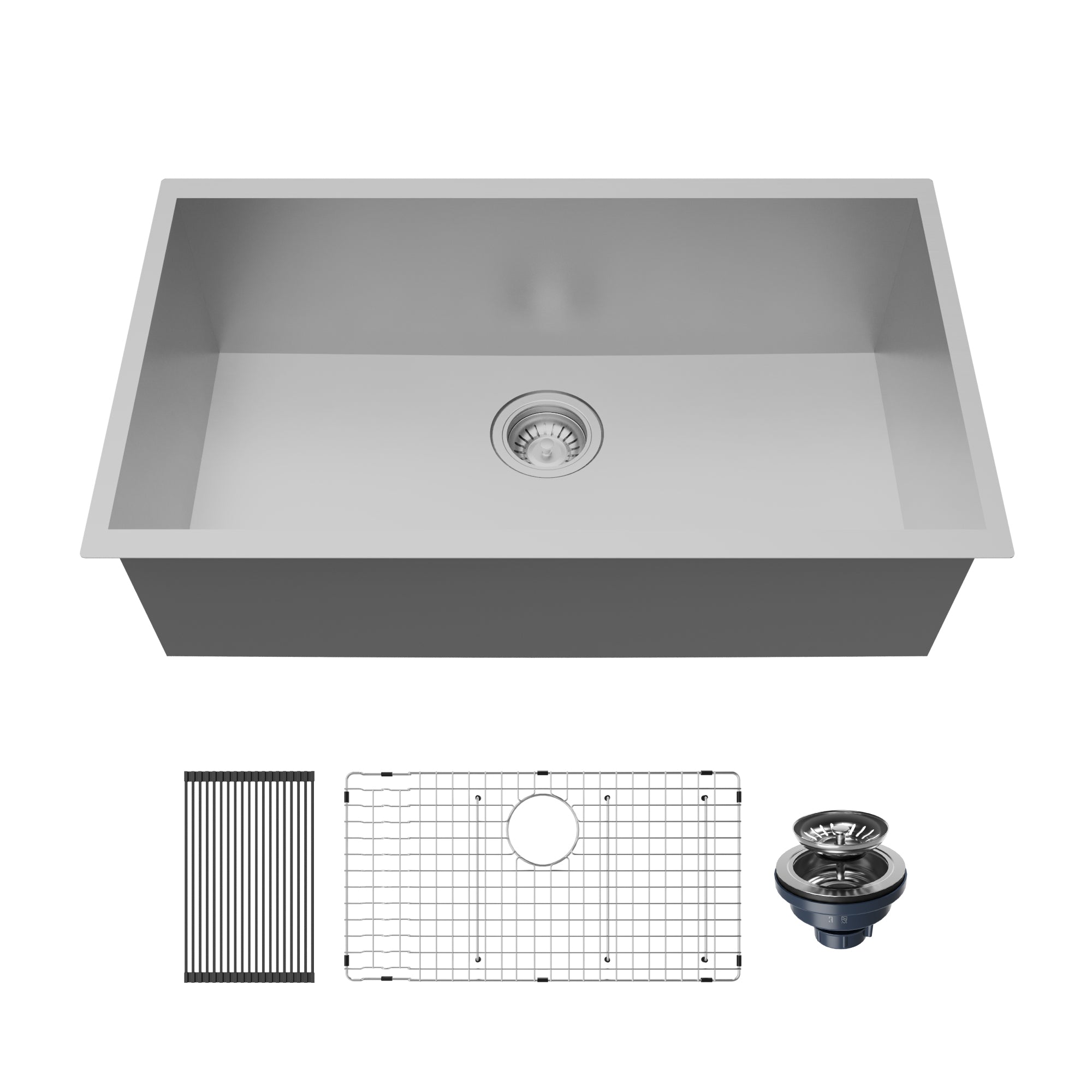 Alternate Image for Karran Fusion 31" Undermount Stainless Steel ADA Kitchen Sink with Accessories, 18 Gauge, UUMSB3021-PK1