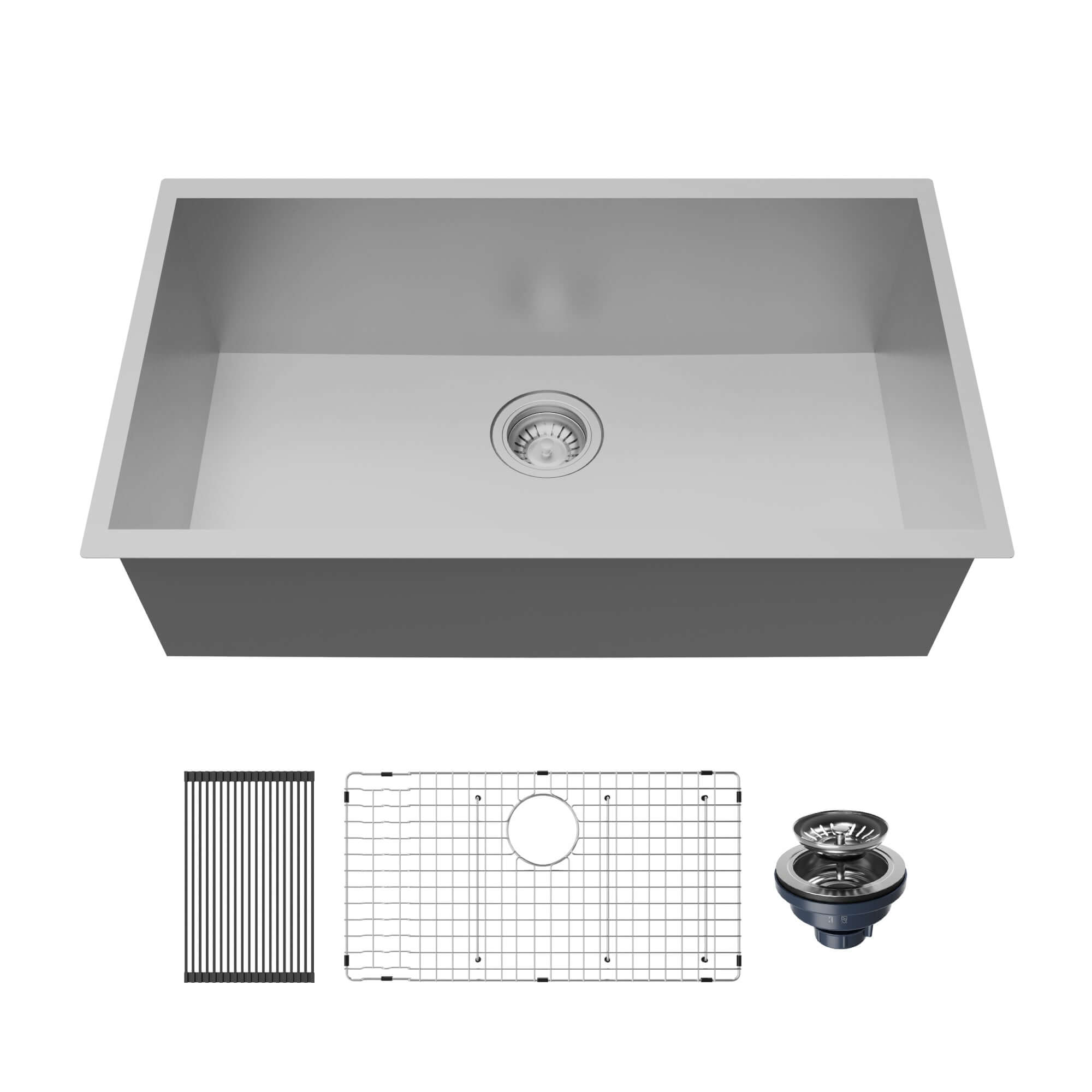Alternate Image for Karran Fusion 31" Undermount Stainless Steel ADA Kitchen Sink with Accessories, 18 Gauge, UUMSB3021-PK1