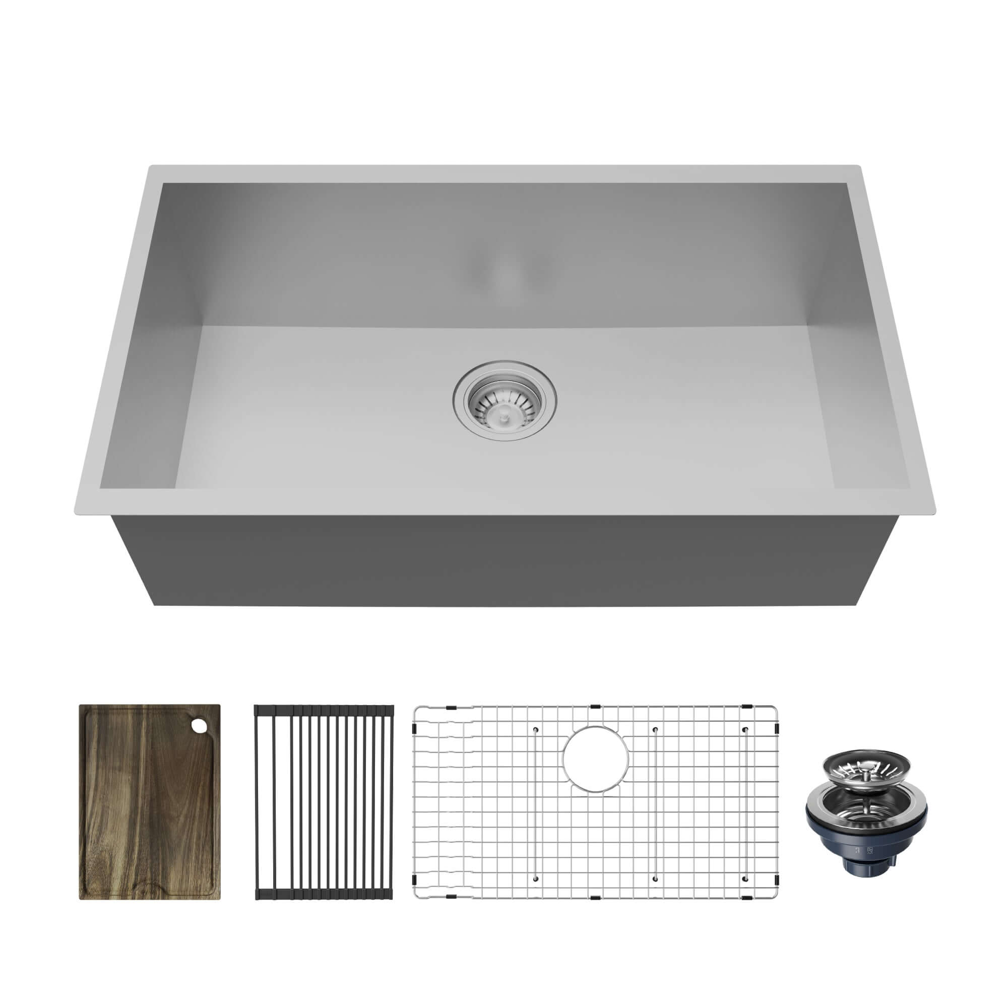 Alternate Image for Karran Fusion 31" Undermount Stainless Steel ADA Workstation Kitchen Sink with Accessories, 18 Gauge, UUMSB3022-PK1