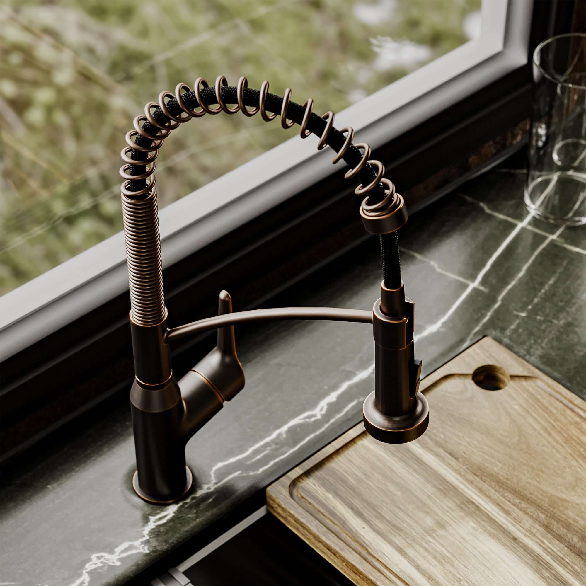 Alternative View of Karran Scottsdale 1.8 GPM Single Lever Handle Lead-free Brass ADA Kitchen Faucet, Pull-Down Kitchen, Oil Rubbed Bronze, KKF210ORB