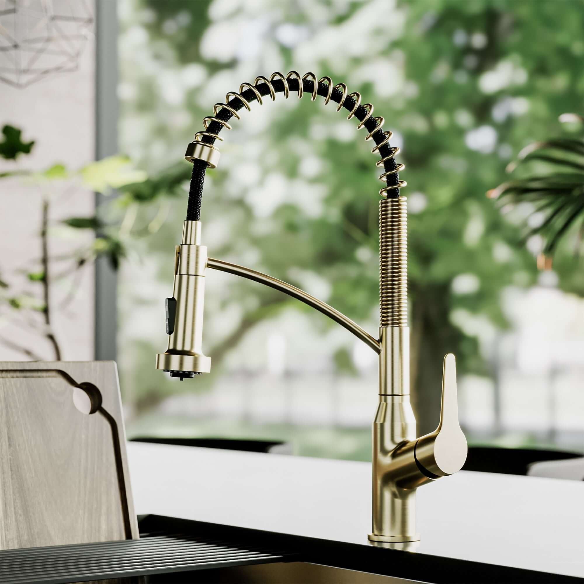 Alternate Image for Karran Scottsdale 1.8 GPM Single Lever Handle Lead-free Brass ADA Kitchen Faucet, Pull-Down, Spot-Free Brushed Gold, KKF210SFBG