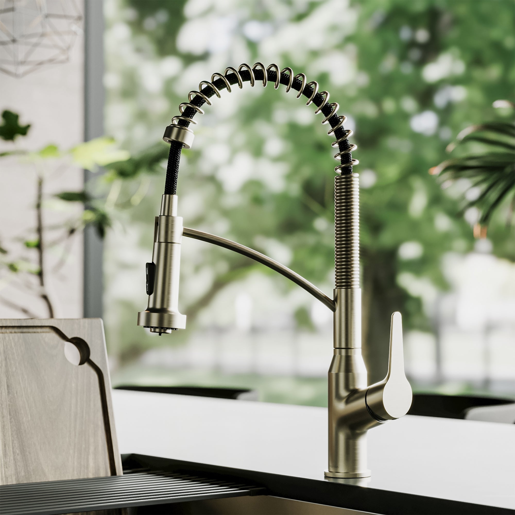 Karran Scottsdale 1.8 GPM Single Lever Handle Lead-free Brass ADA Kitchen Faucet, Pull-Down, Spot-Free Champagne Bronze, KKF210SFCB