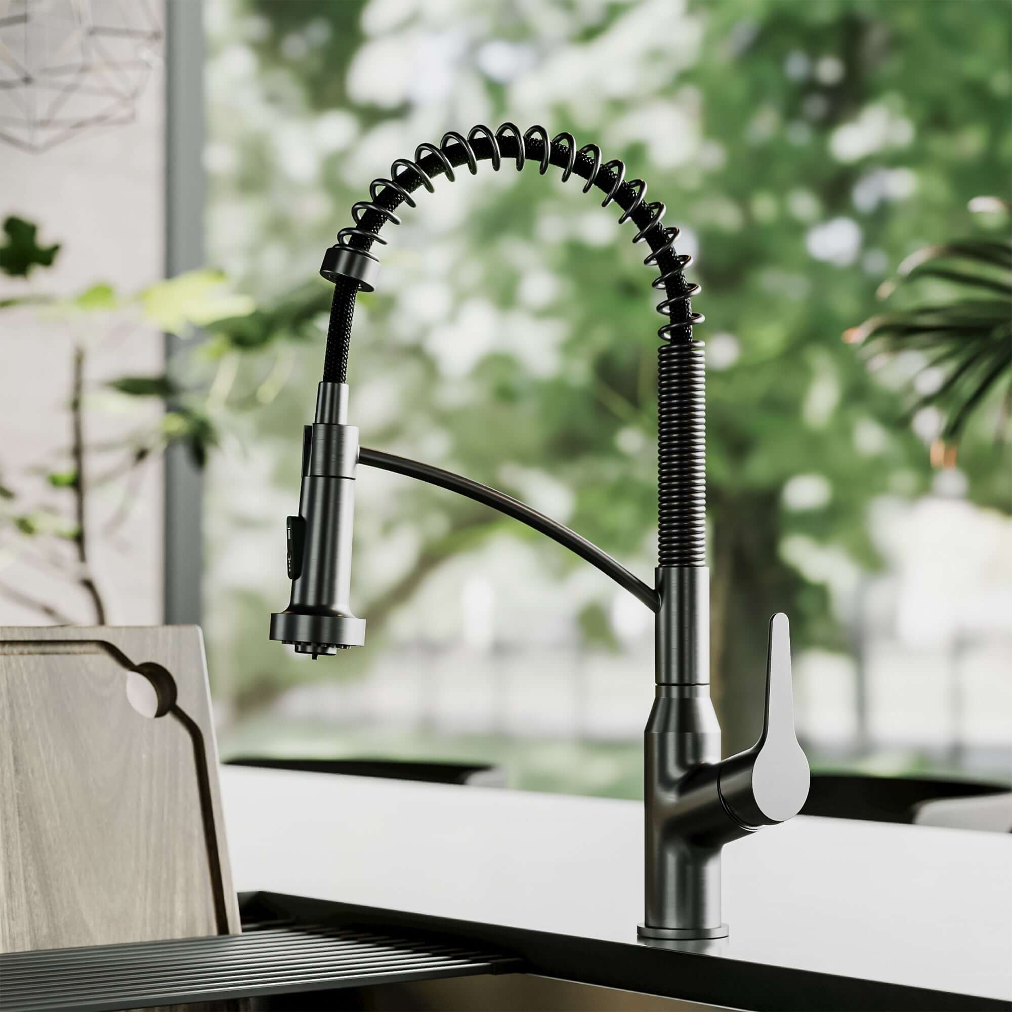 Alternate Image for Karran Scottsdale 1.8 GPM Single Lever Handle Lead-free Brass ADA Kitchen Faucet, Pull-Down, Spot-Free Gunmetal Grey, KKF210SFGG