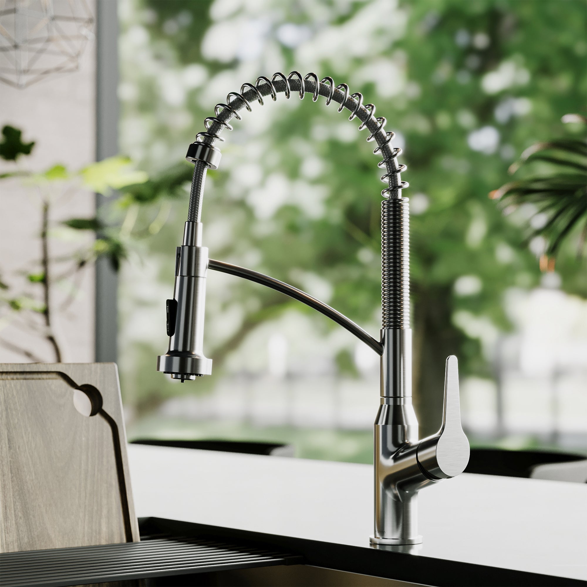 Karran Scottsdale 1.8 GPM Single Lever Handle Lead-free Brass ADA Kitchen Faucet, Pull-Down, Spot-Free Stainless Steel, KKF210SFSS
