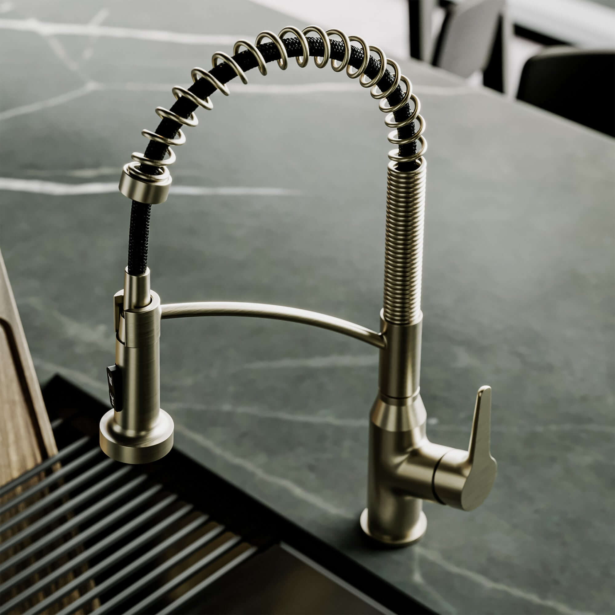 Alternate Image for Karran Scottsdale 1.8 GPM Single Lever Handle Lead-free Brass ADA Kitchen Faucet, Pull-Down, Spot-Free Champagne Bronze, KKF210SFCB