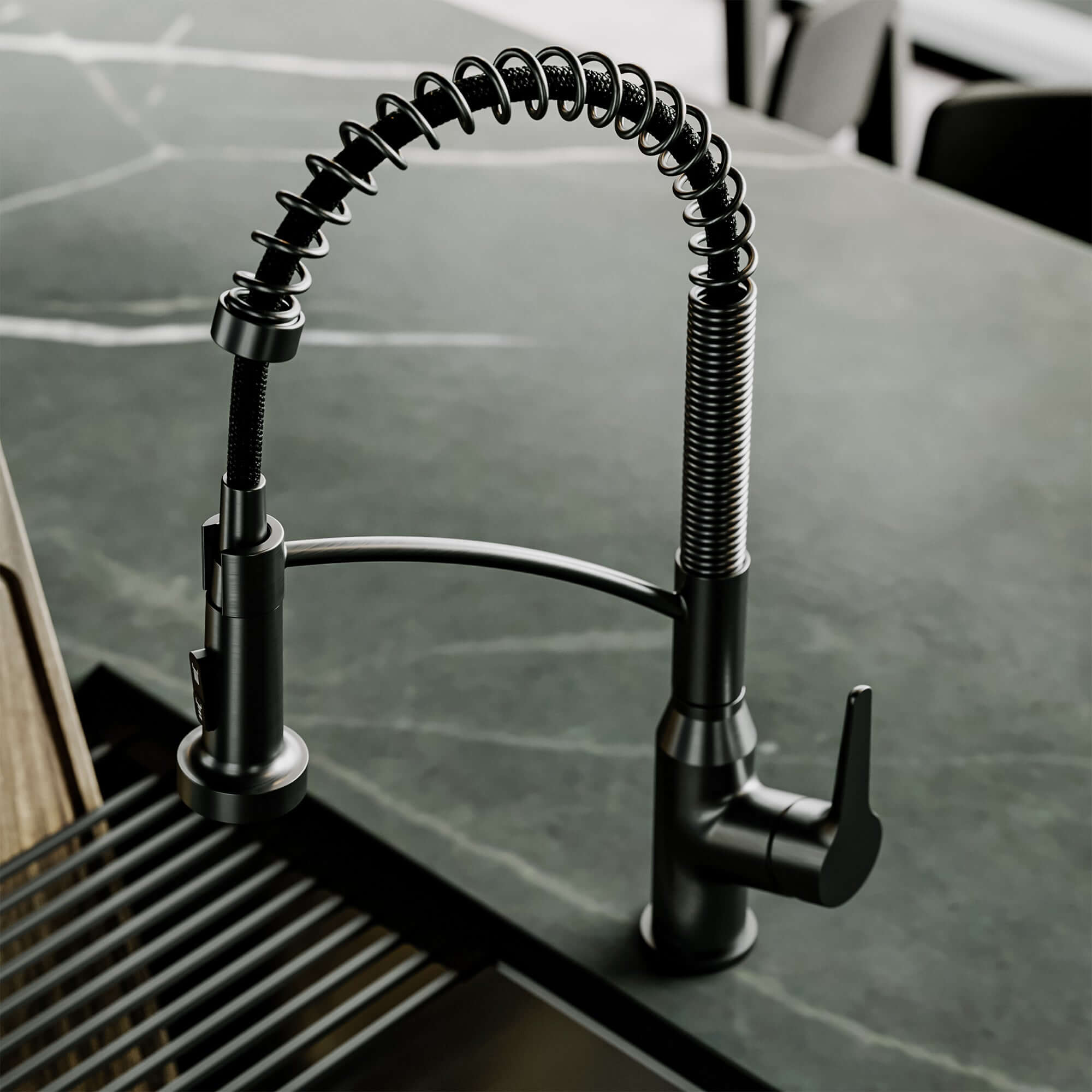 Alternate Image for Karran Scottsdale 1.8 GPM Single Lever Handle Lead-free Brass ADA Kitchen Faucet, Pull-Down, Spot-Free Gunmetal Grey, KKF210SFGG