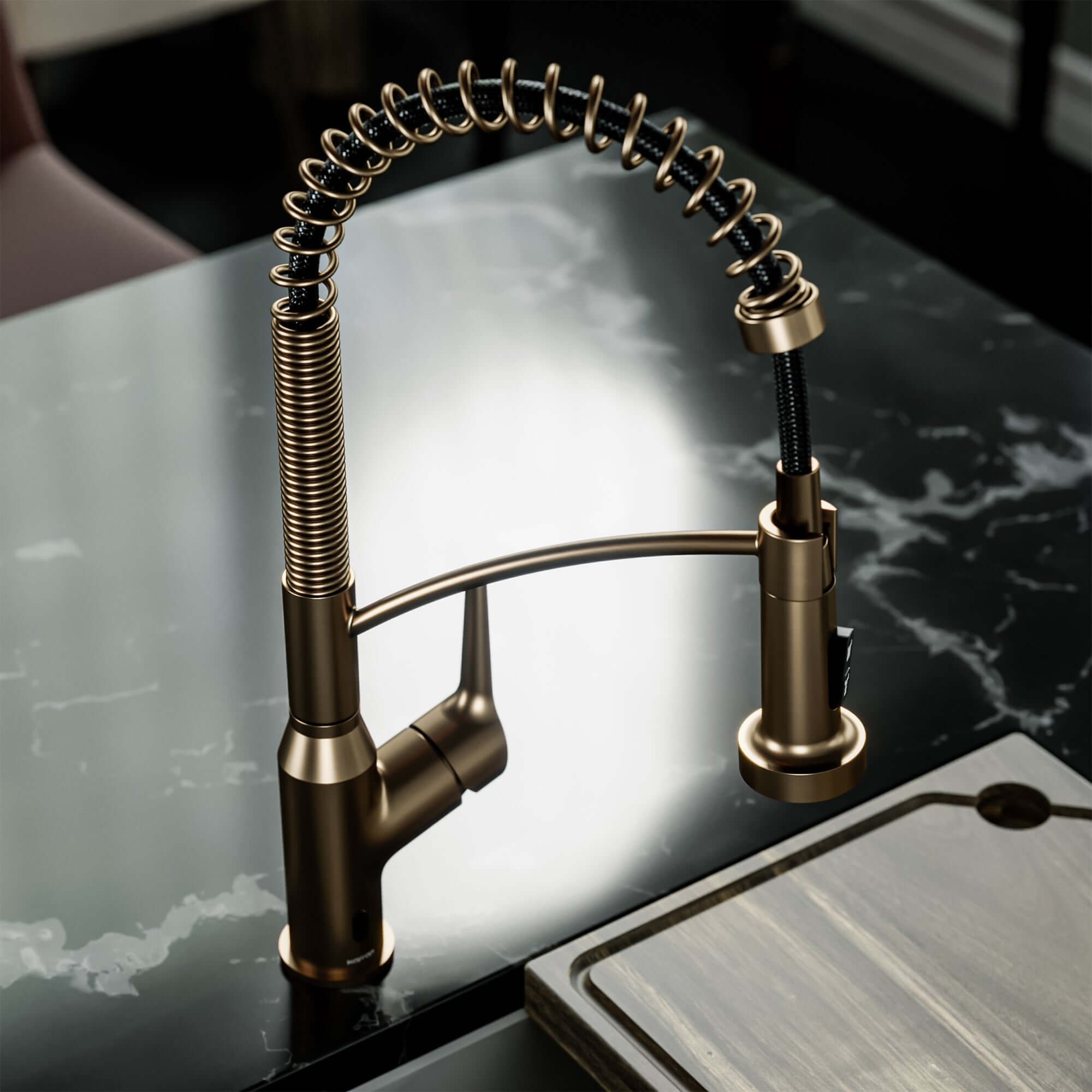 Alternative View of Karran Alston 1.8 GPM Single Lever Handle Lead-free Brass ADA Touchless Kitchen Faucet, Pull-Down, Brushed Copper, KKF215BC