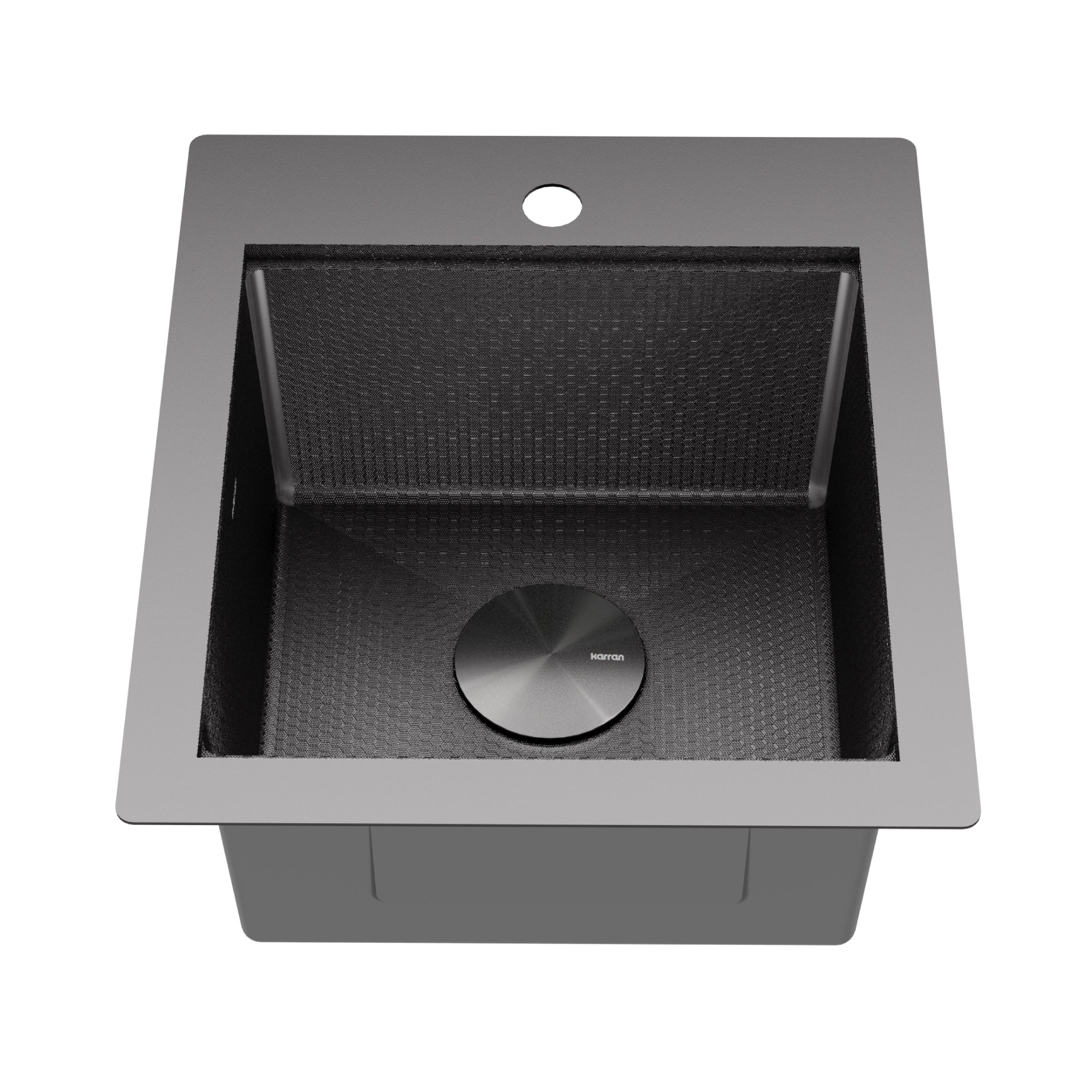 Alternate Image for Karran Matrix 17" Drop In/Topmount Stainless Steel Workstation Kitchen Sink with Accessories, Gunmetal Grey, 16 Gauge, HST1719SBGG