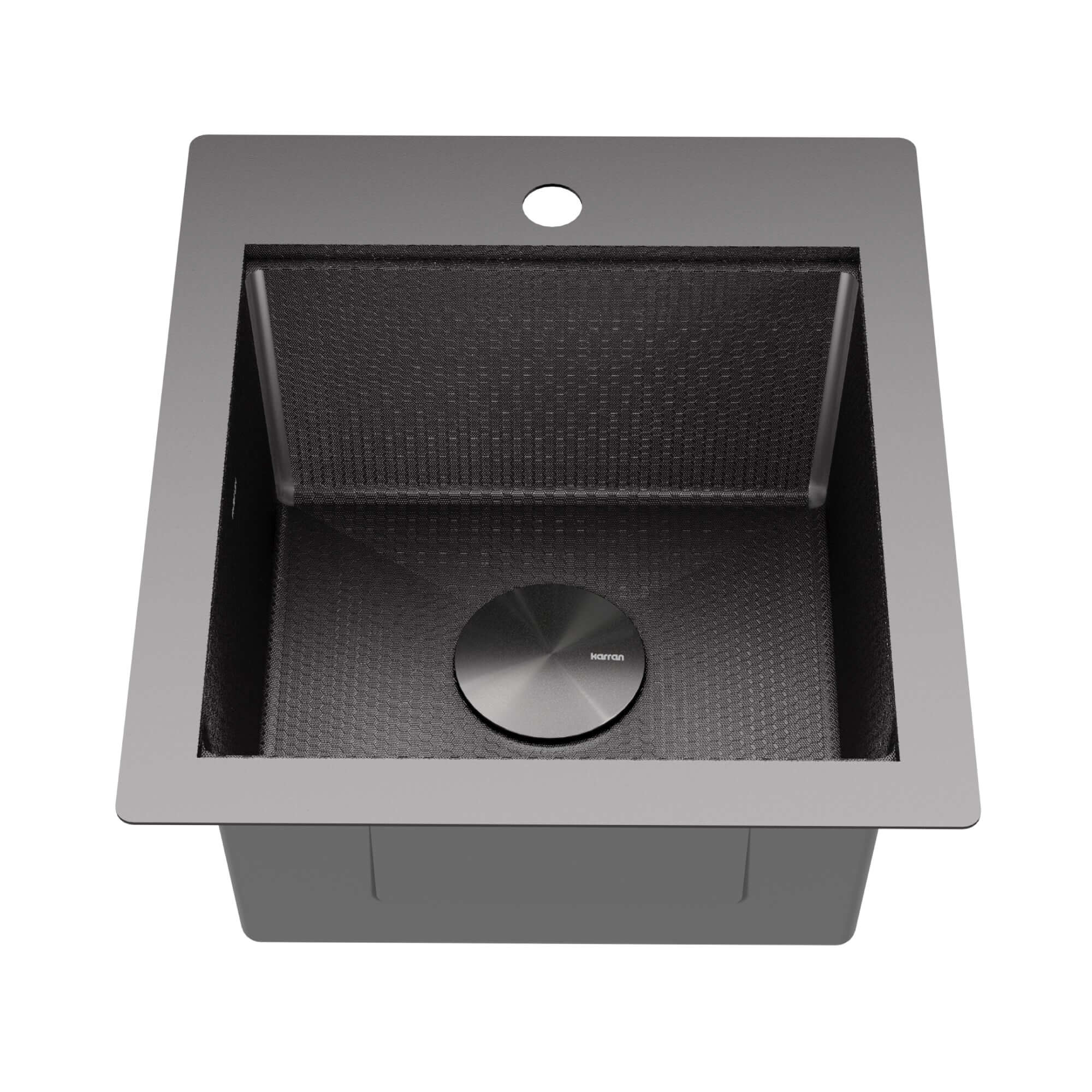 Alternate Image for Karran Matrix 17" Drop In/Topmount Stainless Steel Workstation Kitchen Sink with Accessories, Gunmetal Grey, 16 Gauge, HST1719SBGG