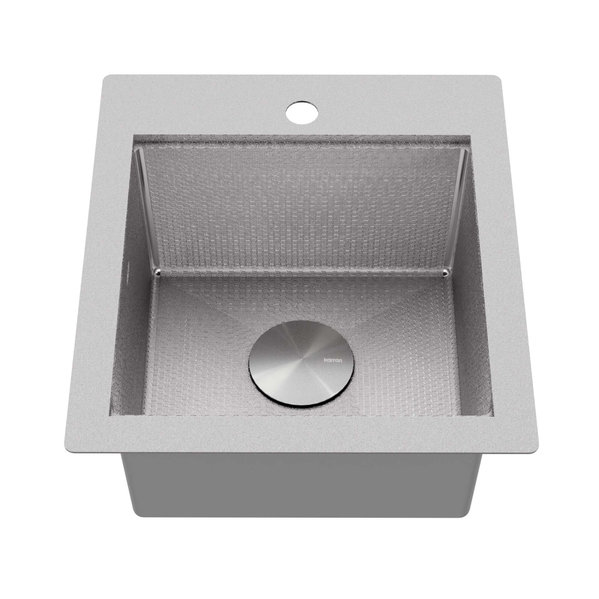 Alternate Image for Karran Matrix 17" Drop In/Topmount Stainless Steel Workstation Kitchen Sink with Accessories, 16 Gauge, HST1719SBSS