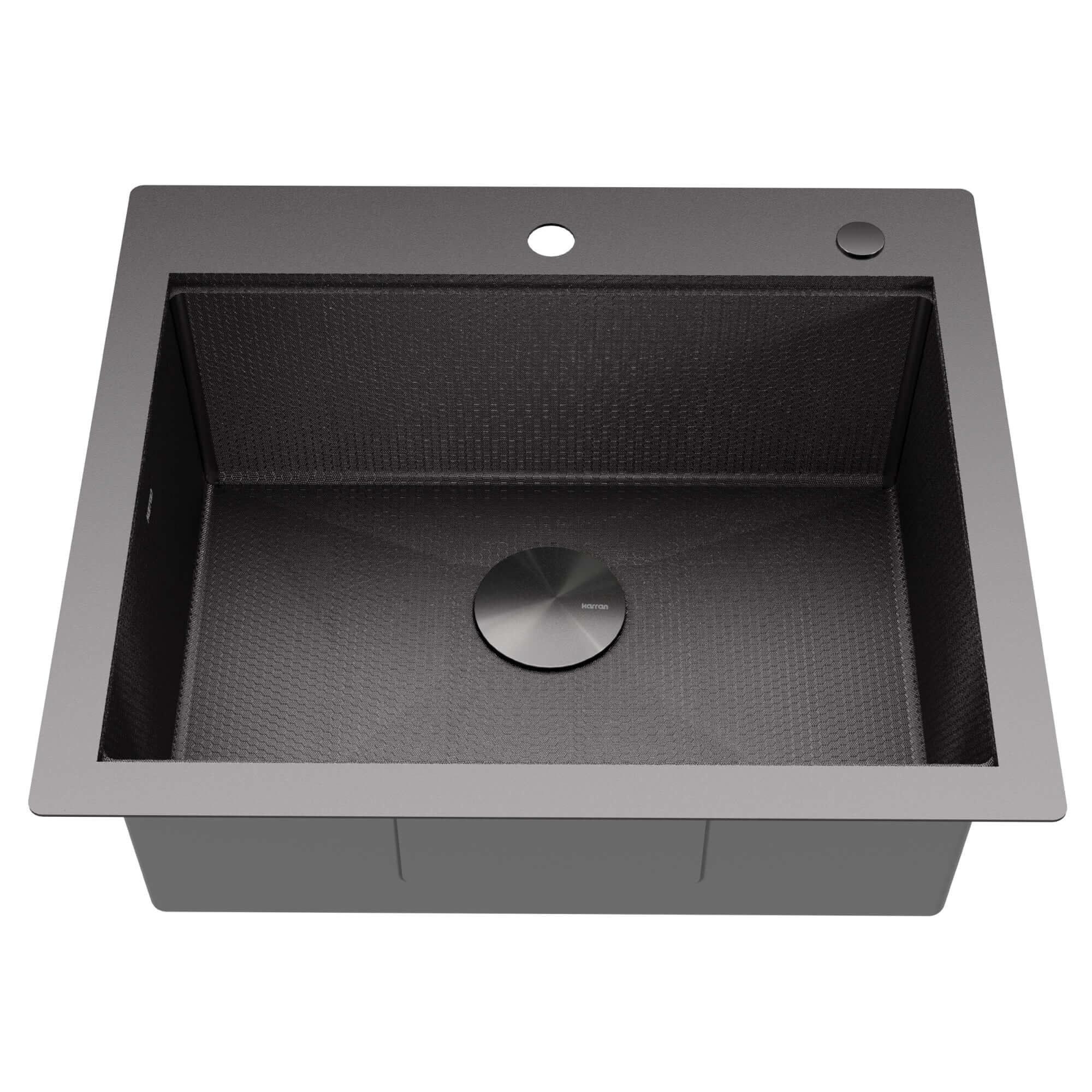 Alternate Image for Karran Matrix 25" Drop In/Topmount Stainless Steel Workstation Kitchen Sink with Accessories, Gunmetal Grey, 16 Gauge, HST2522SBGG