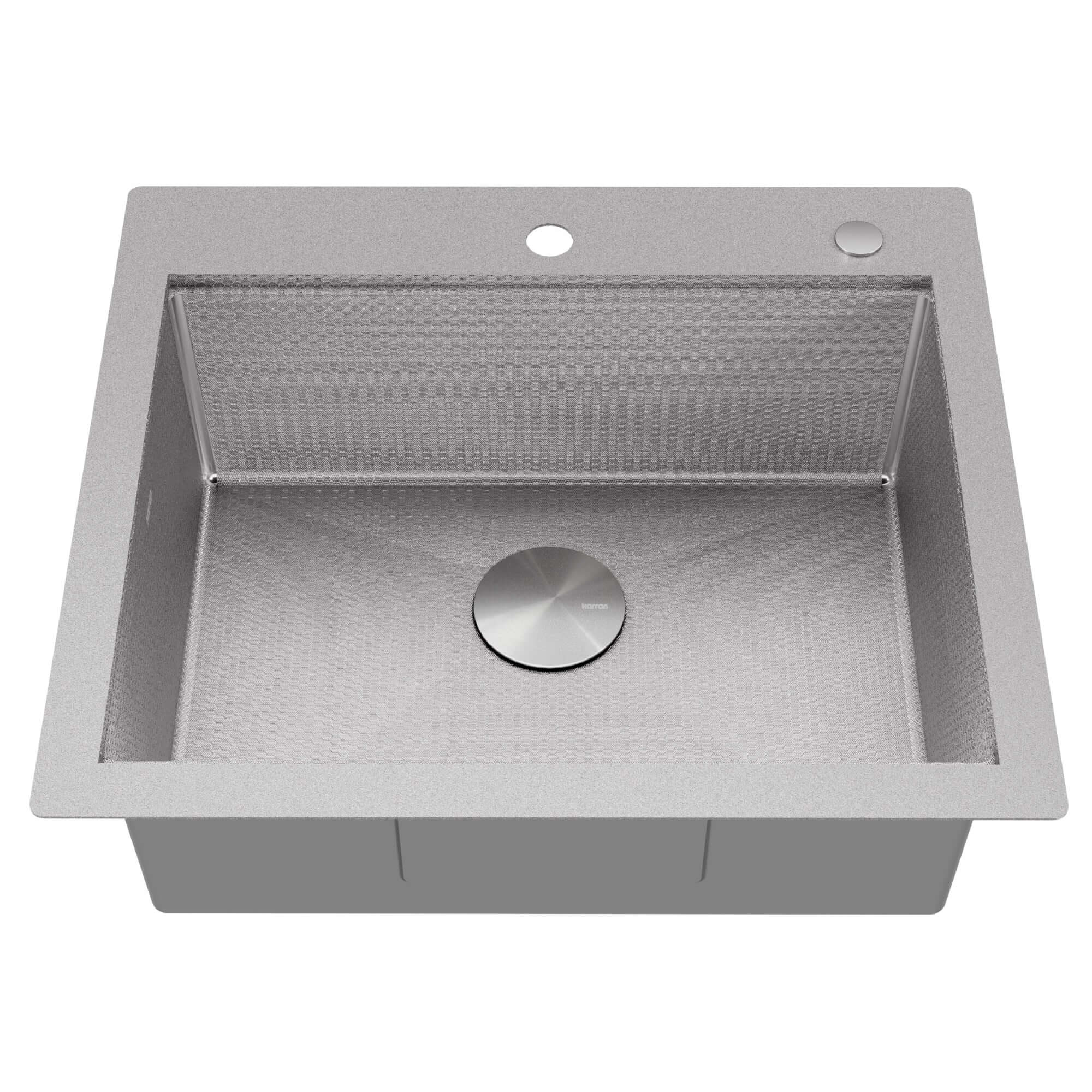 Alternate Image for Karran Matrix 25" Drop In/Topmount Stainless Steel Workstation Kitchen Sink with Accessories, 16 Gauge, HST2522SBSS