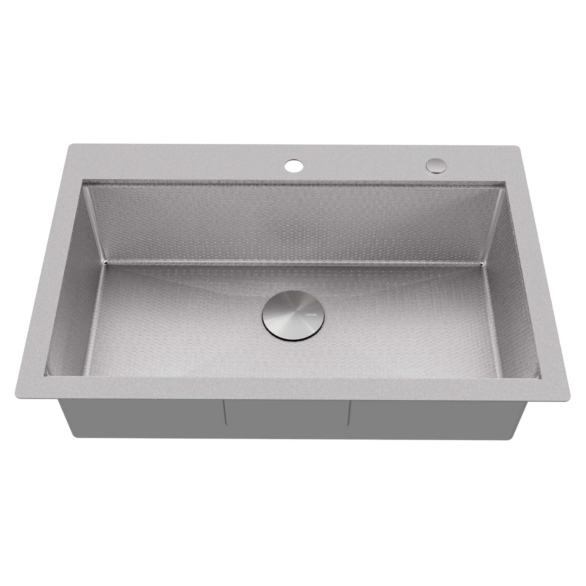 Alternate Image for Karran Matrix 33" Drop In/Topmount Stainless Steel Workstation Kitchen Sink with Accessories, 16 Gauge, HST3322SBSS