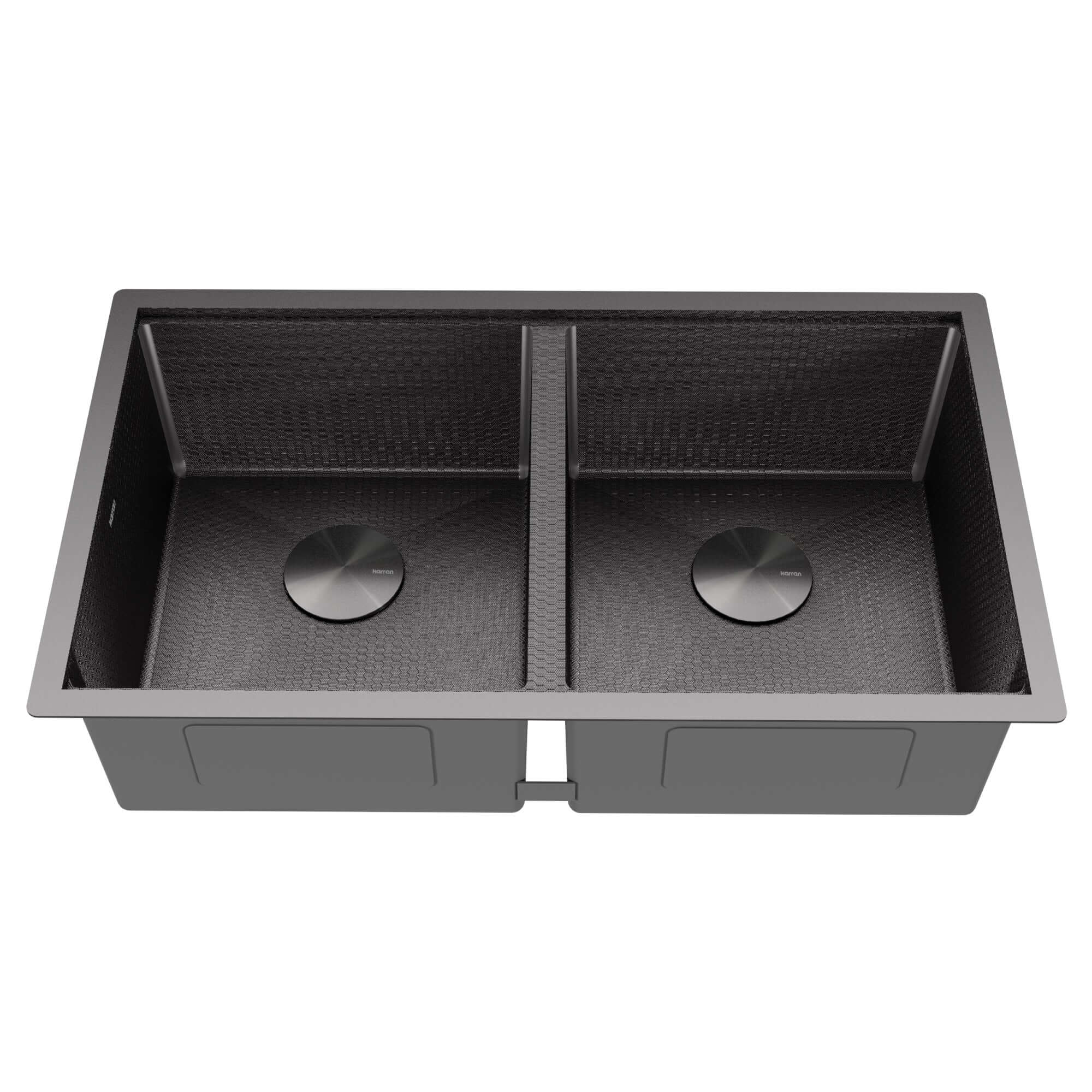 Alternate Image for Karran Matrix 32" Undermount Stainless Steel Workstation Kitchen Sink with Accessories, 50/50 Double Bowl, Gunmetal Grey, 16 Gauge, HSU3219DBGG