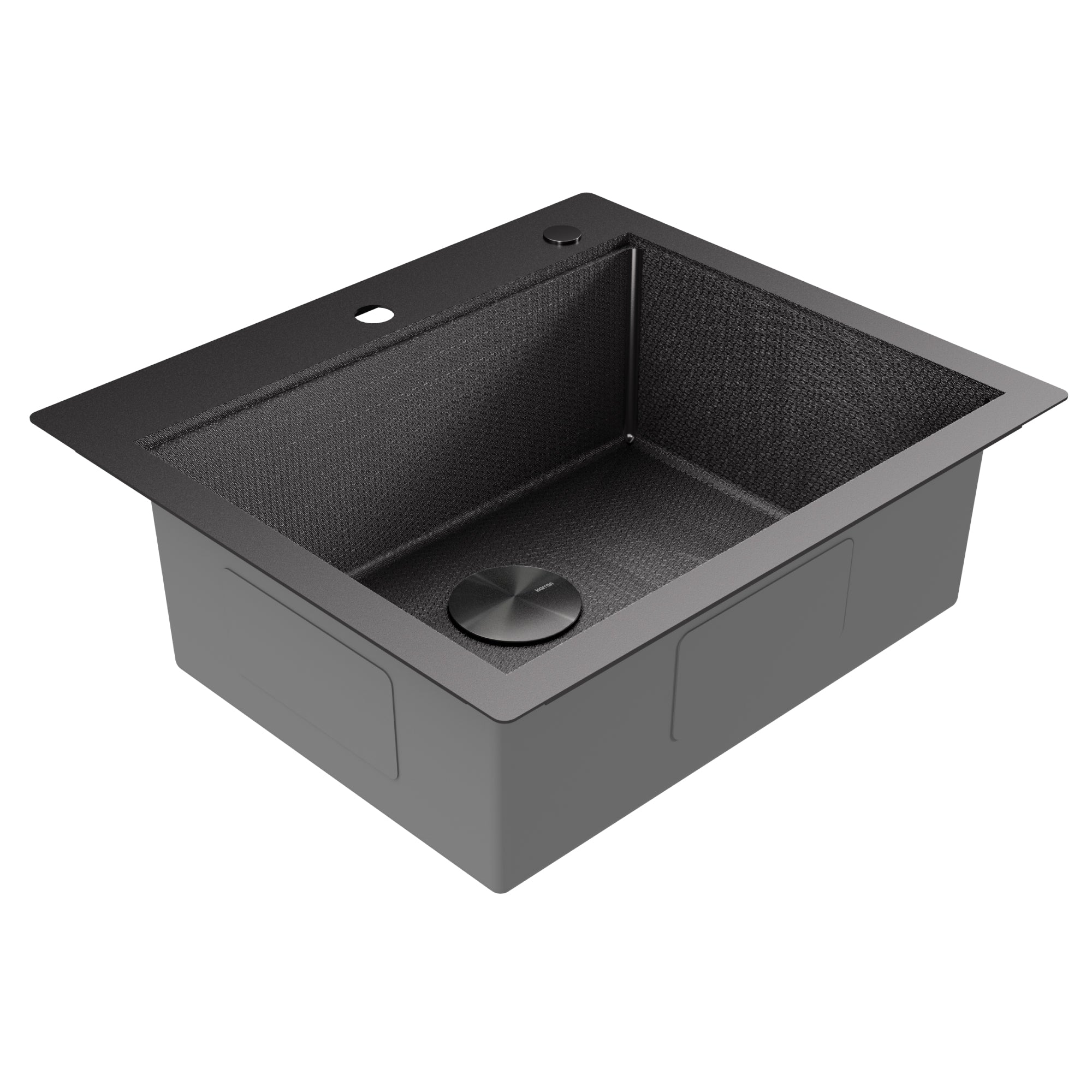Alternate Image for Karran Matrix 25" Drop In/Topmount Stainless Steel Workstation Kitchen Sink with Accessories, Gunmetal Grey, 16 Gauge, HST2522SBGG
