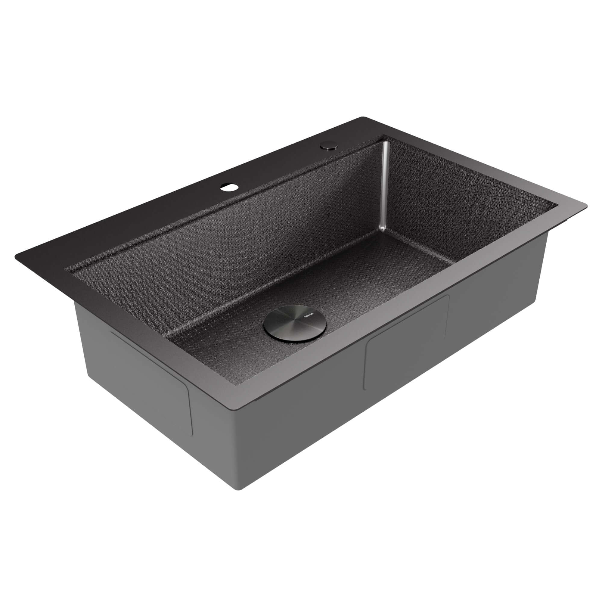 Alternate Image for Karran Matrix 33" Drop In/Topmount Stainless Steel Workstation Kitchen Sink with Accessories, Gunmetal Grey, 16 Gauge, HST3322SBGG