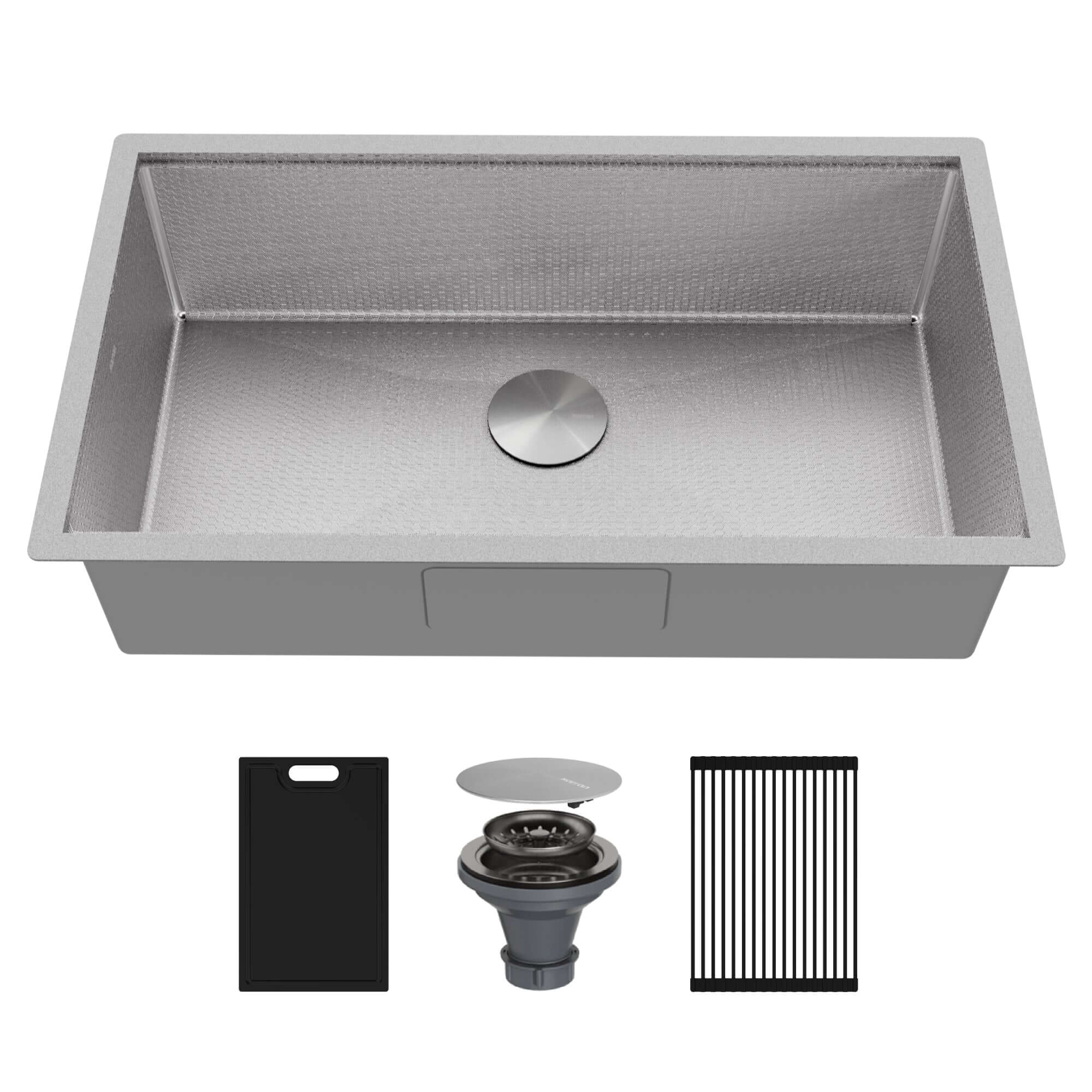 Alternate Image for Karran Matrix 32" Undermount Stainless Steel Workstation Kitchen Sink with Accessories, 16 Gauge, HSU3219SBSS