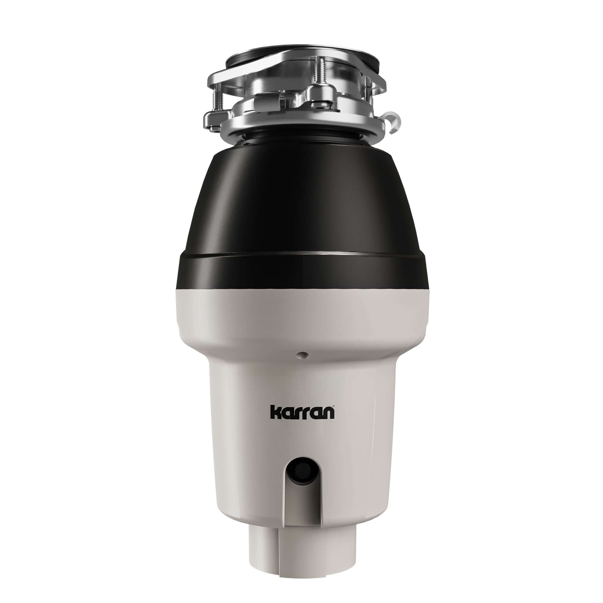 Alternate Image for Karran 1/2 HP Continuous Feed Garbage Disposal for Kitchen Sinks with Power Cord and Accessories Included, Stainless Steel, Black and Grey, KGD250