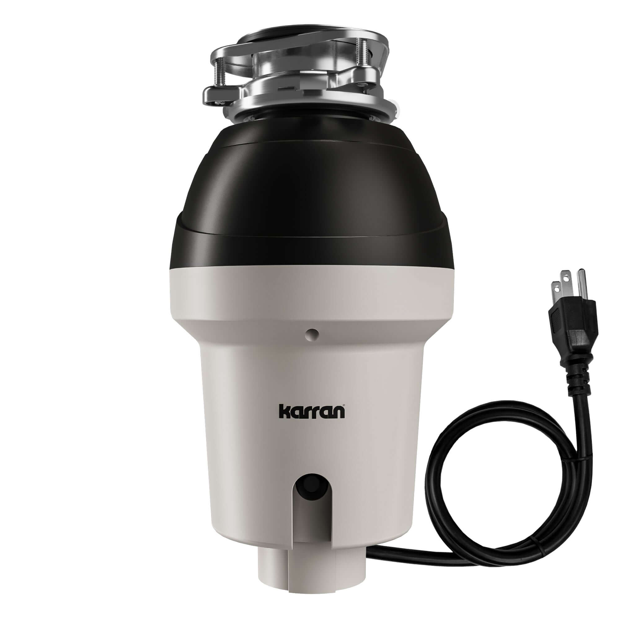 Alternate Image for Karran 1-1/4 HP Continuous Feed Garbage Disposal for Kitchen Sinks with Power Cord and Accessories included, Stainless Steel, Black and Grey, KGD290