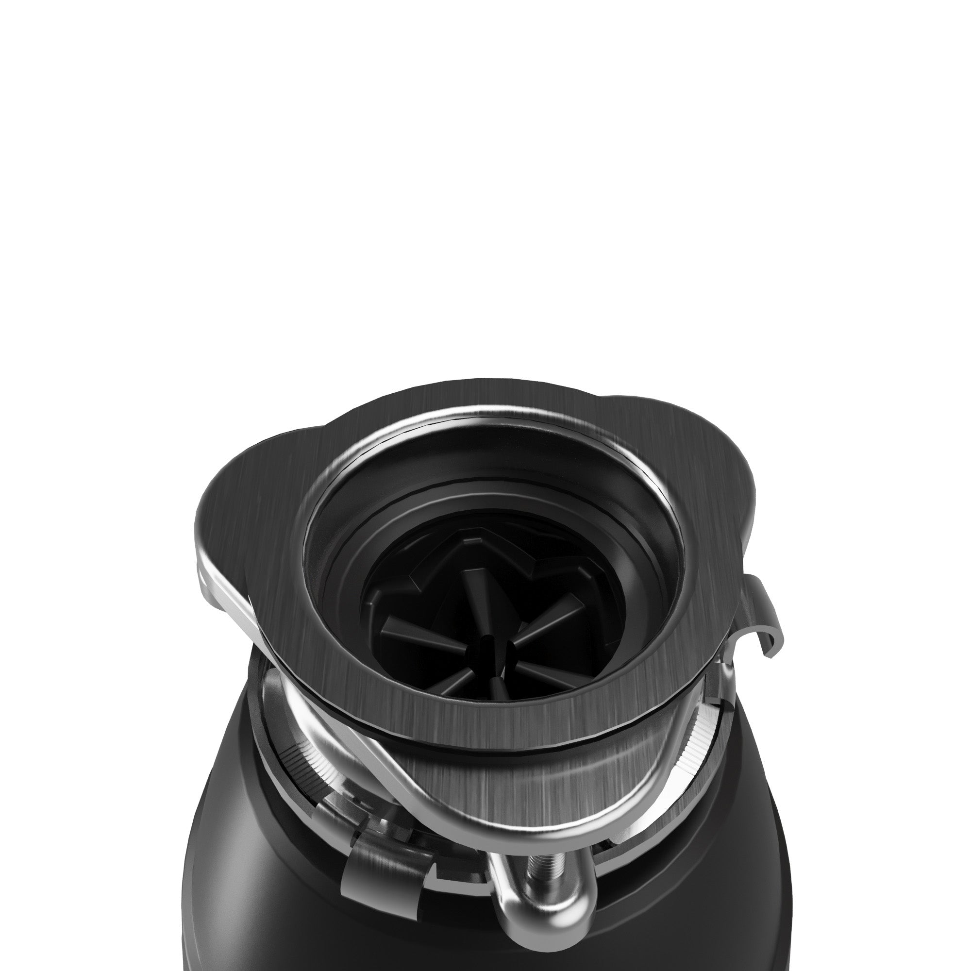 Alternate Image for Karran 1/2 HP Continuous Feed Garbage Disposal for Kitchen Sinks with Power Cord and Accessories Included, Stainless Steel, Black and Grey, KGD250